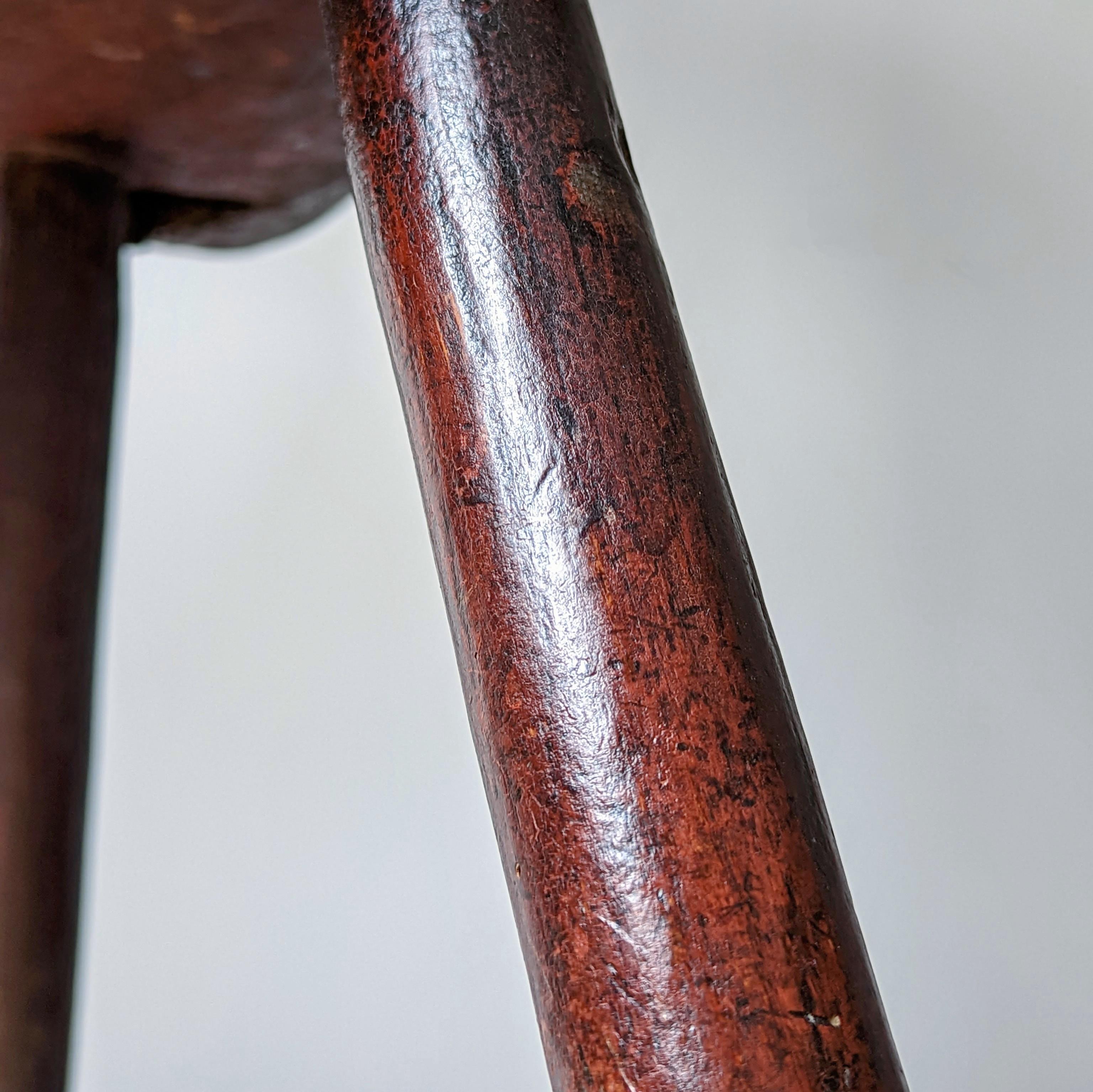 Englischer primitiver Oxford-Stuhl mit Schnörkelrückenlehne 5