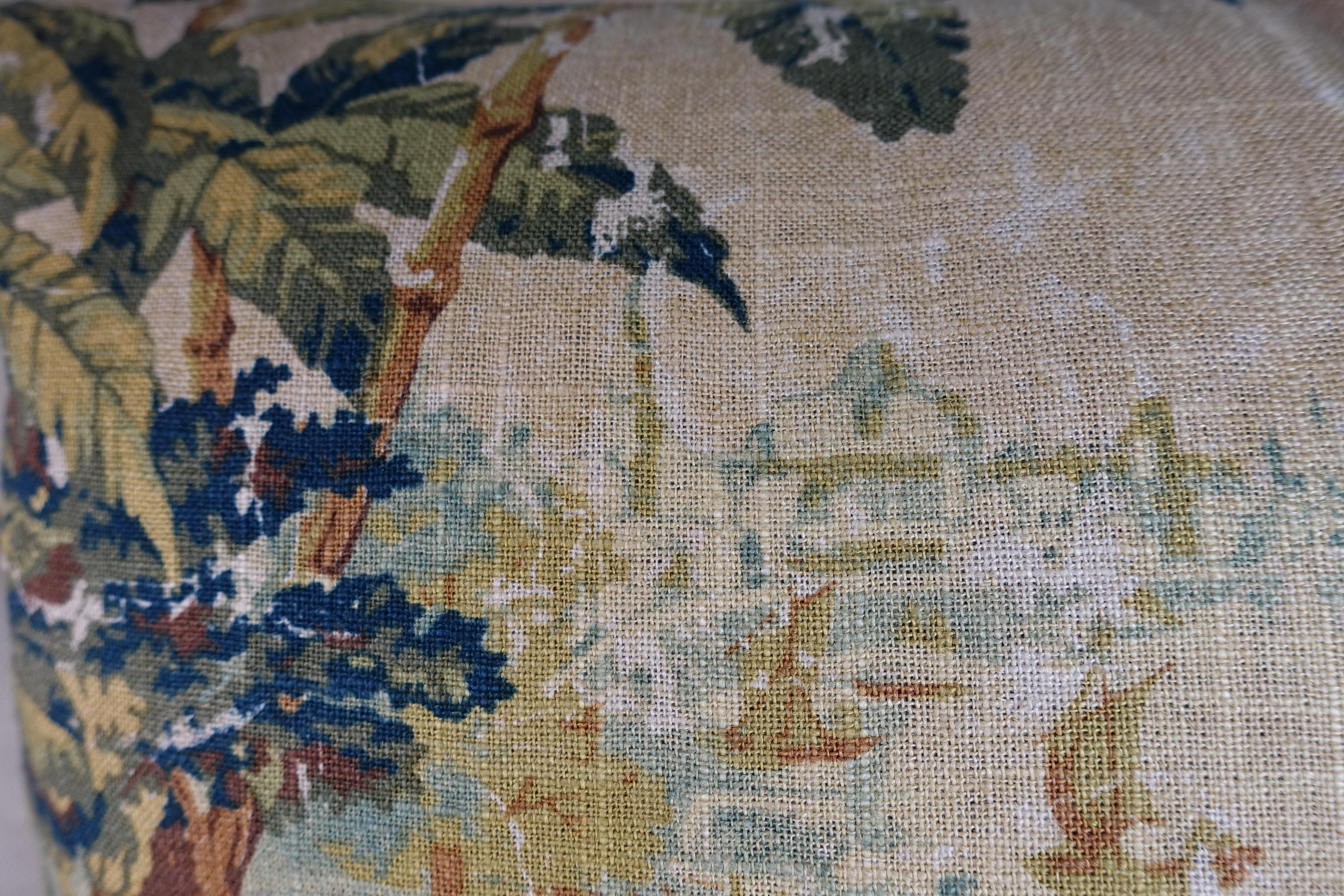 Other English Printed Linen Pillow with Figural Scene