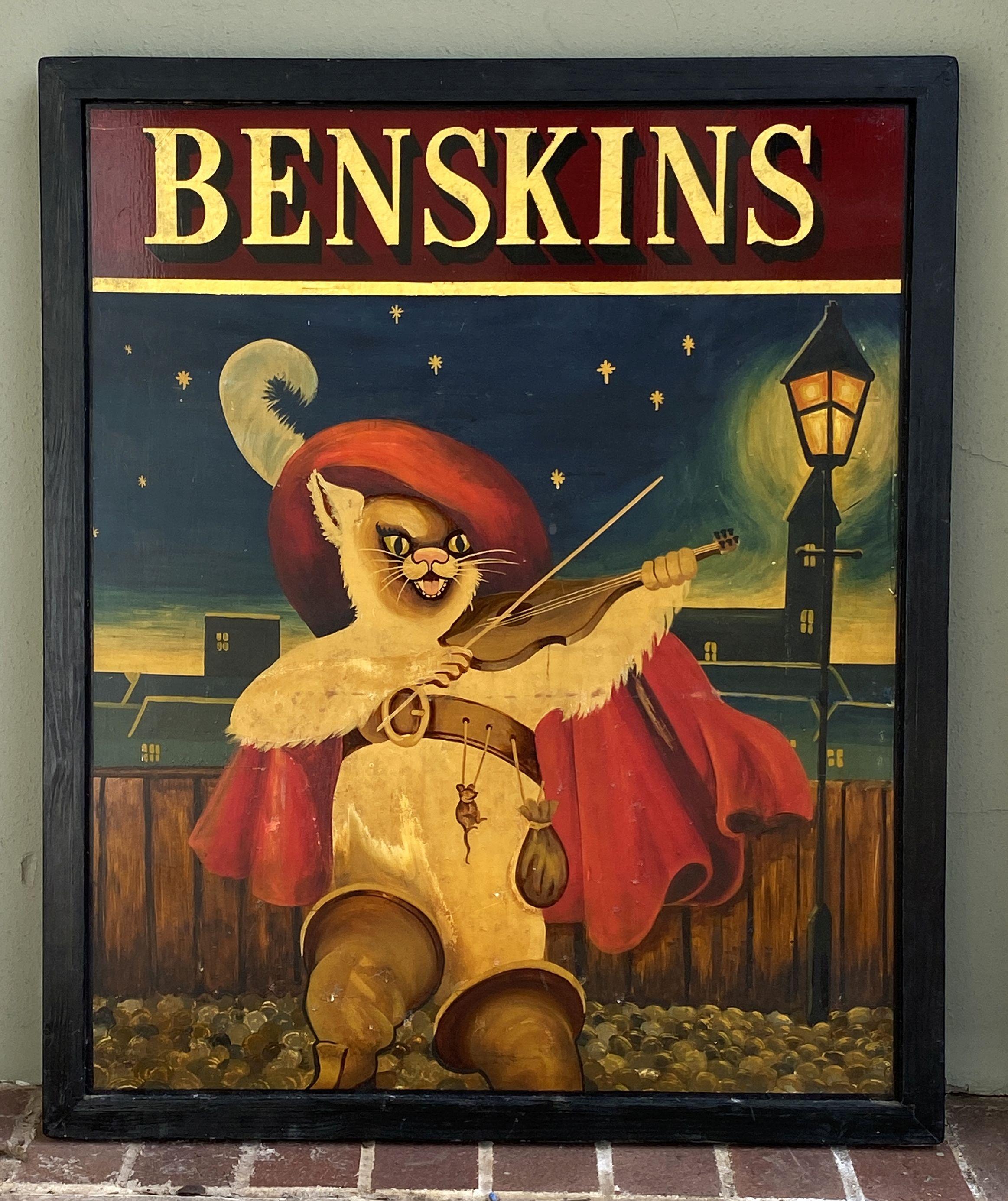 Englisches Pub-Schild, „Benskins (Puss in Stiefeln)“ im Angebot 8