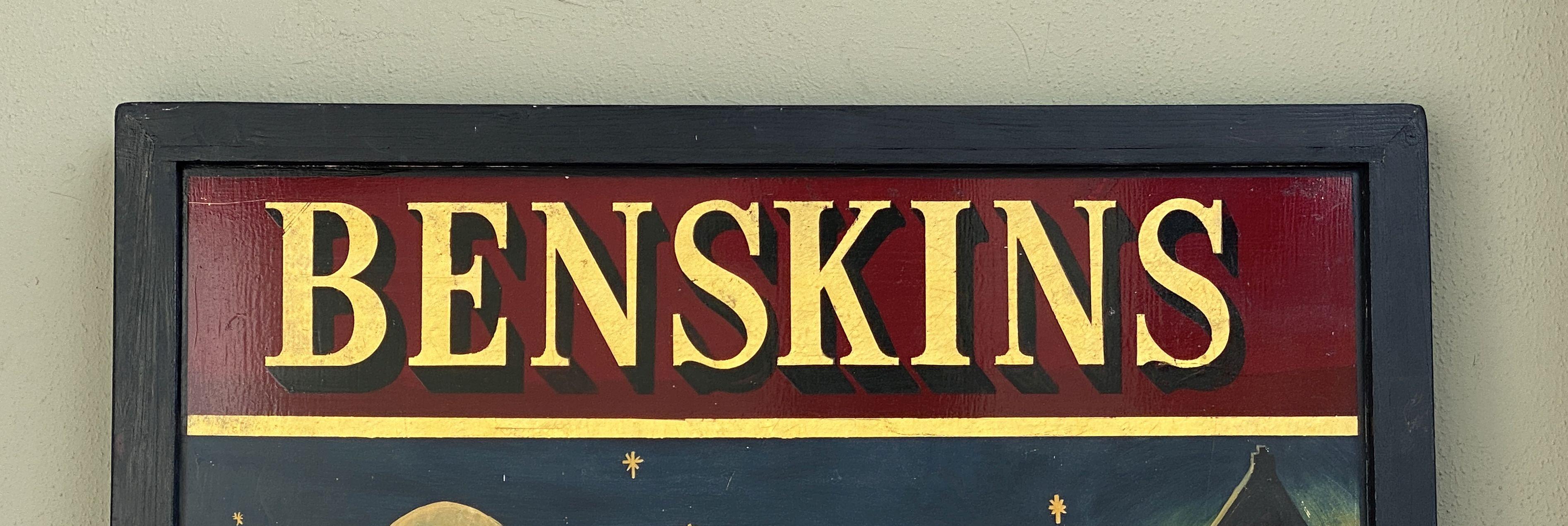 Englisches Pub-Schild, „Benskins (Puss in Stiefeln)“ (Handbemalt) im Angebot
