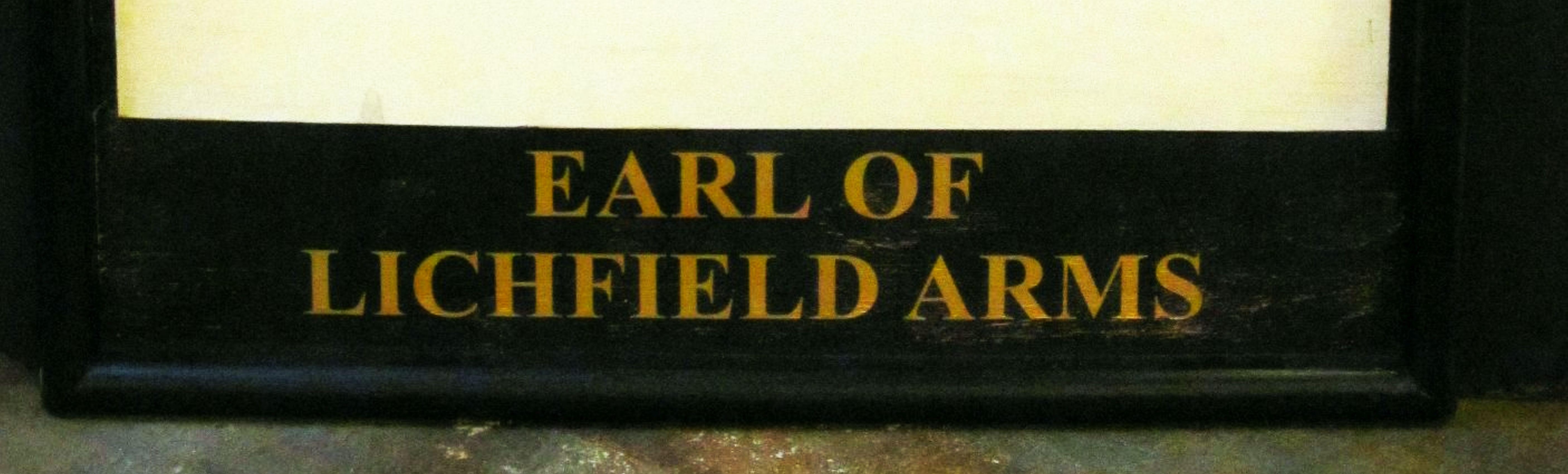 Wood English Pub Sign, Earl of Lichfield Arms