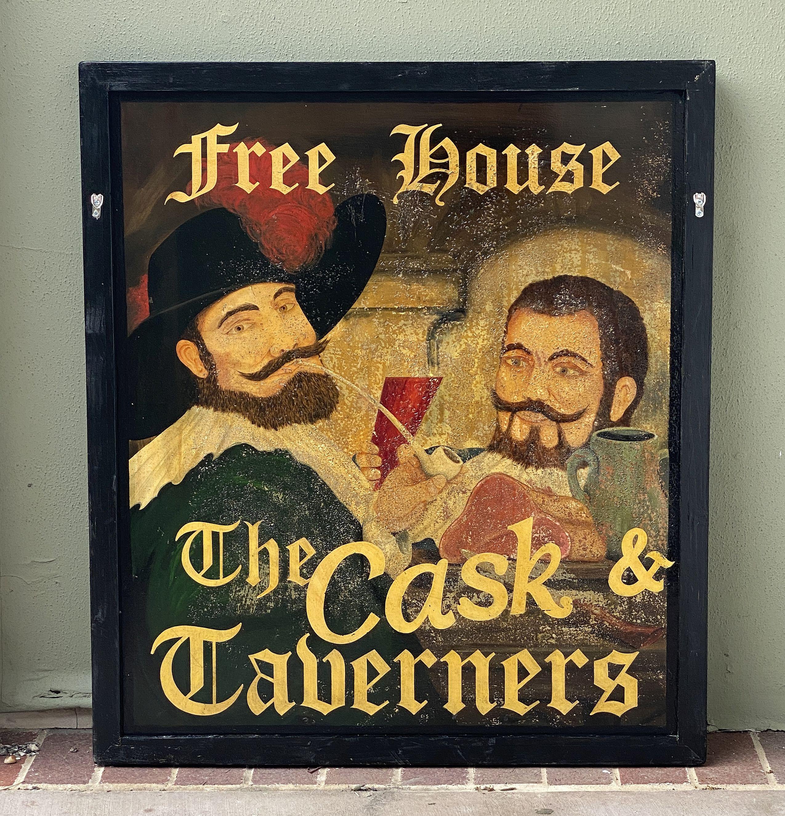 Englisches Pub-Schild, „Free House – The Cask and Taverners“ im Angebot 5