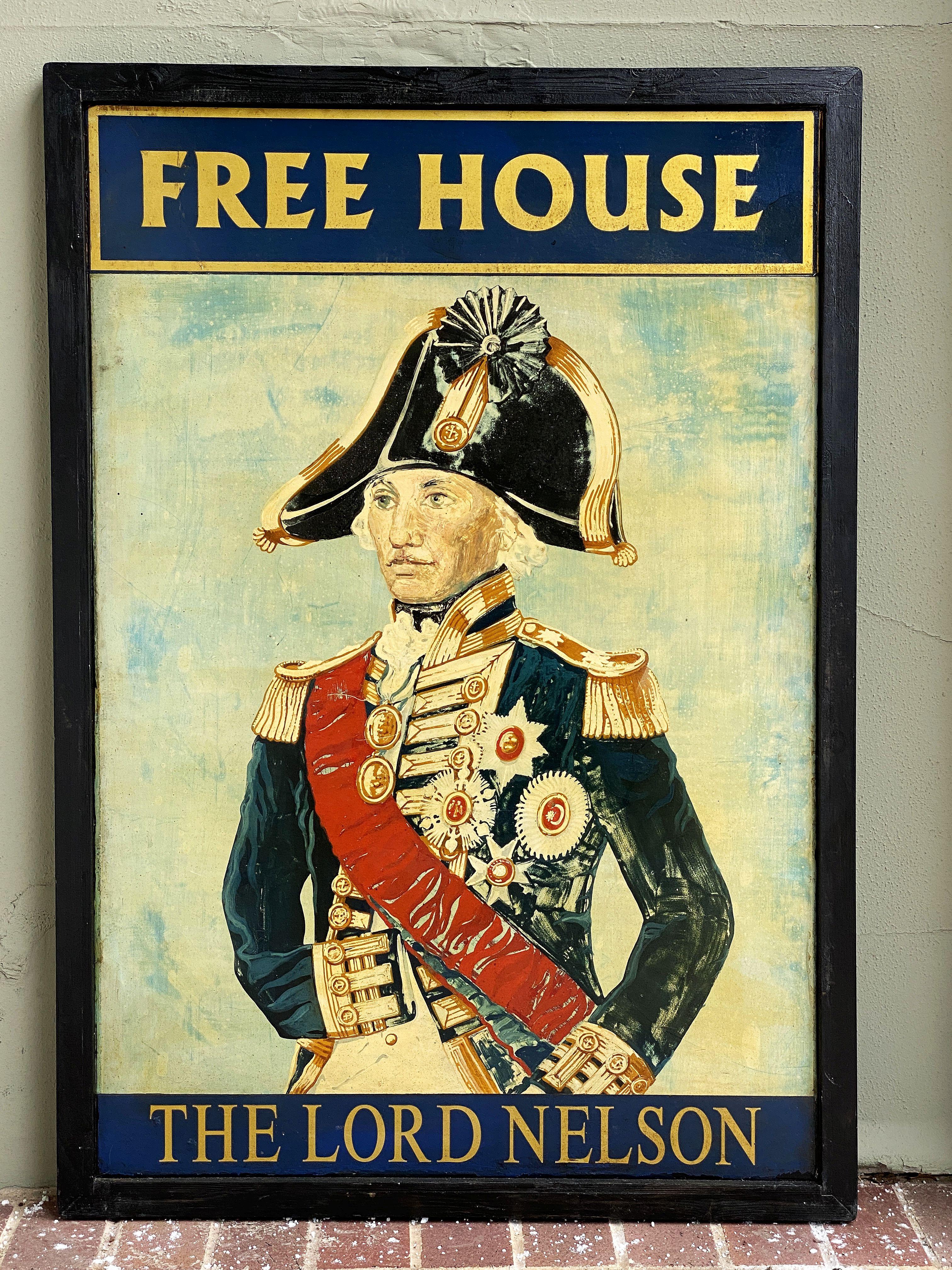 Englisches Pub-Schild, „Free House – The Lord Nelson“ im Angebot 5