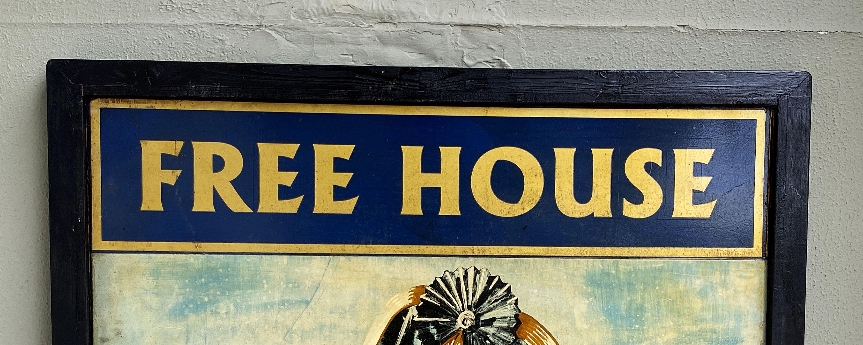 Englisches Pub-Schild, „Free House – The Lord Nelson“ (Handbemalt) im Angebot