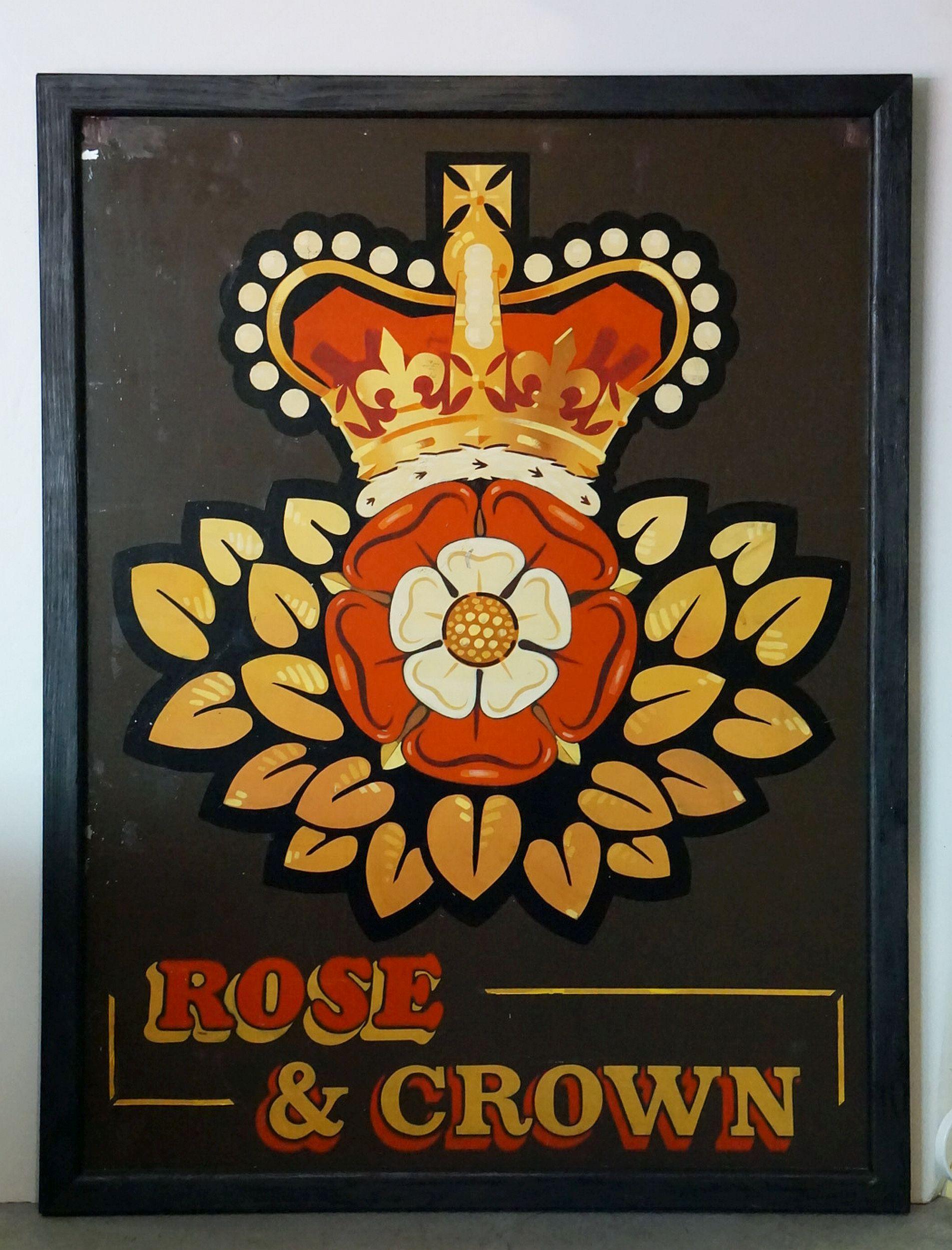 rose and crown pub sign