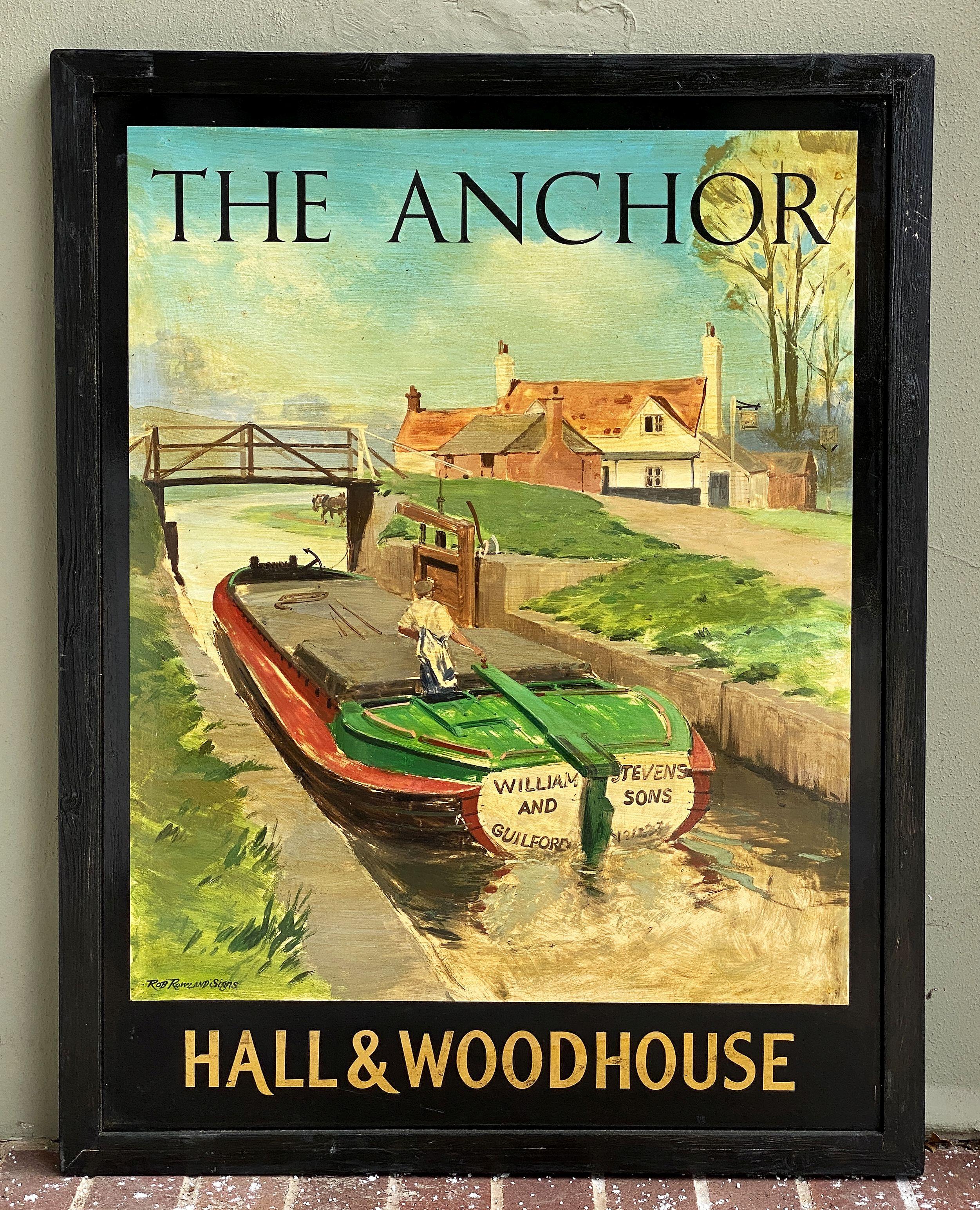 Signe de pub anglaise, « The Anchor - Hall and Woodhouse » en vente 4