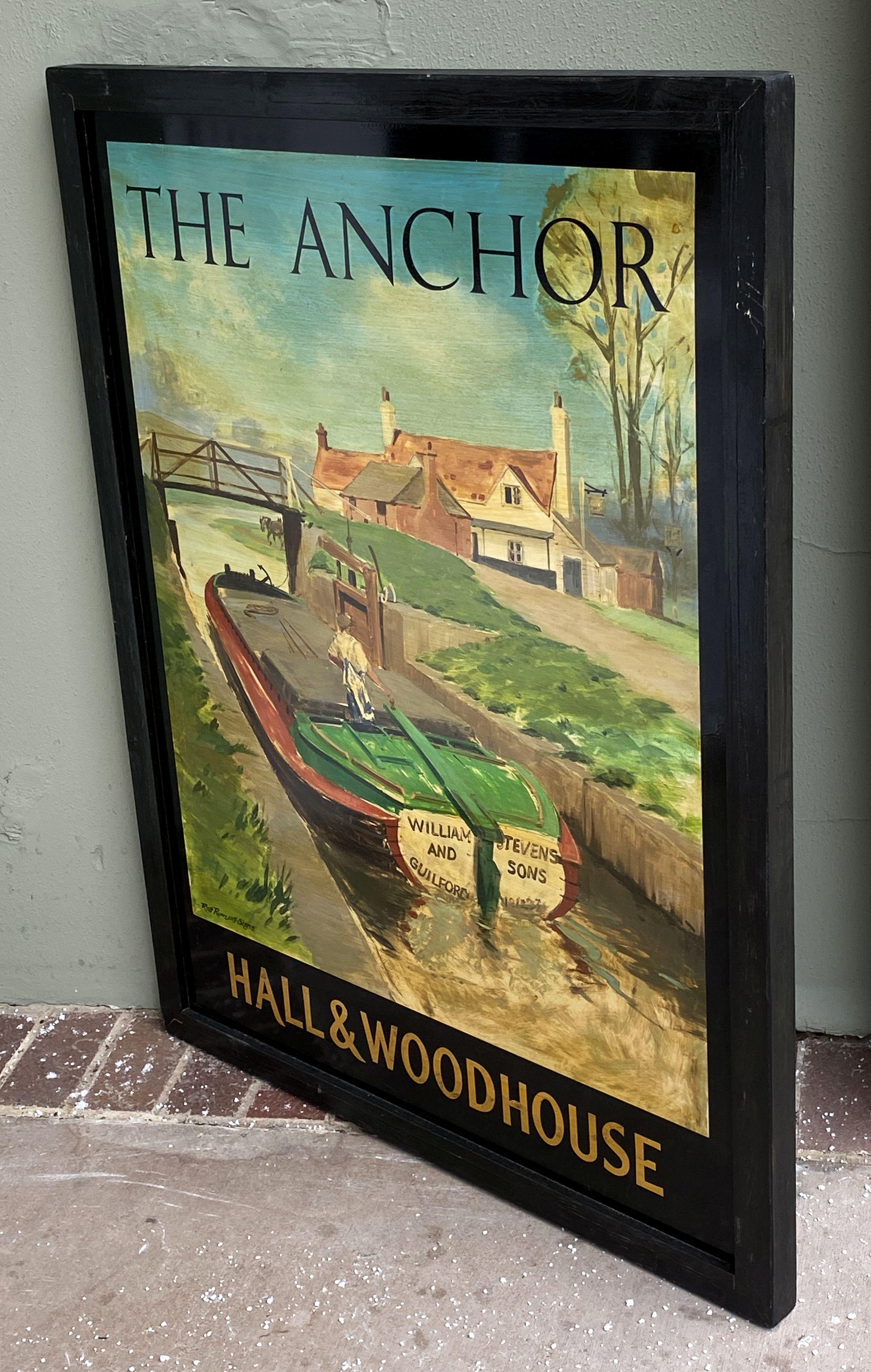Signe de pub anglaise, « The Anchor - Hall and Woodhouse » en vente 5