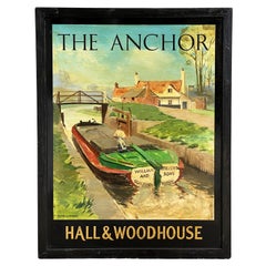 English Pub Sign, "The Anchor - Hall and Woodhouse"