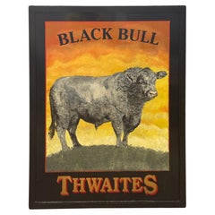 English Pub Sign, "The Black Bull" - READY (Gray)