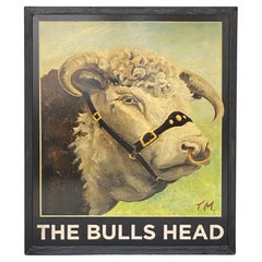 Vintage English Pub Sign, 'The Bulls Head'