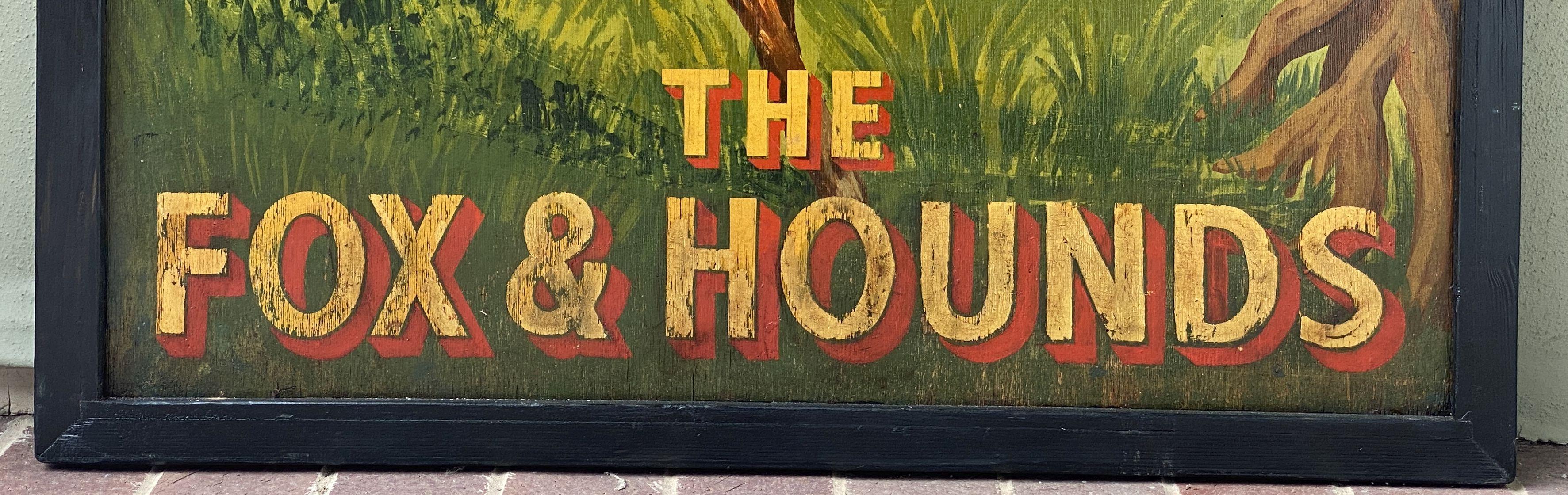 Englisches Pub-Schild, „Der Fuchs und die Hunde“ im Angebot 4