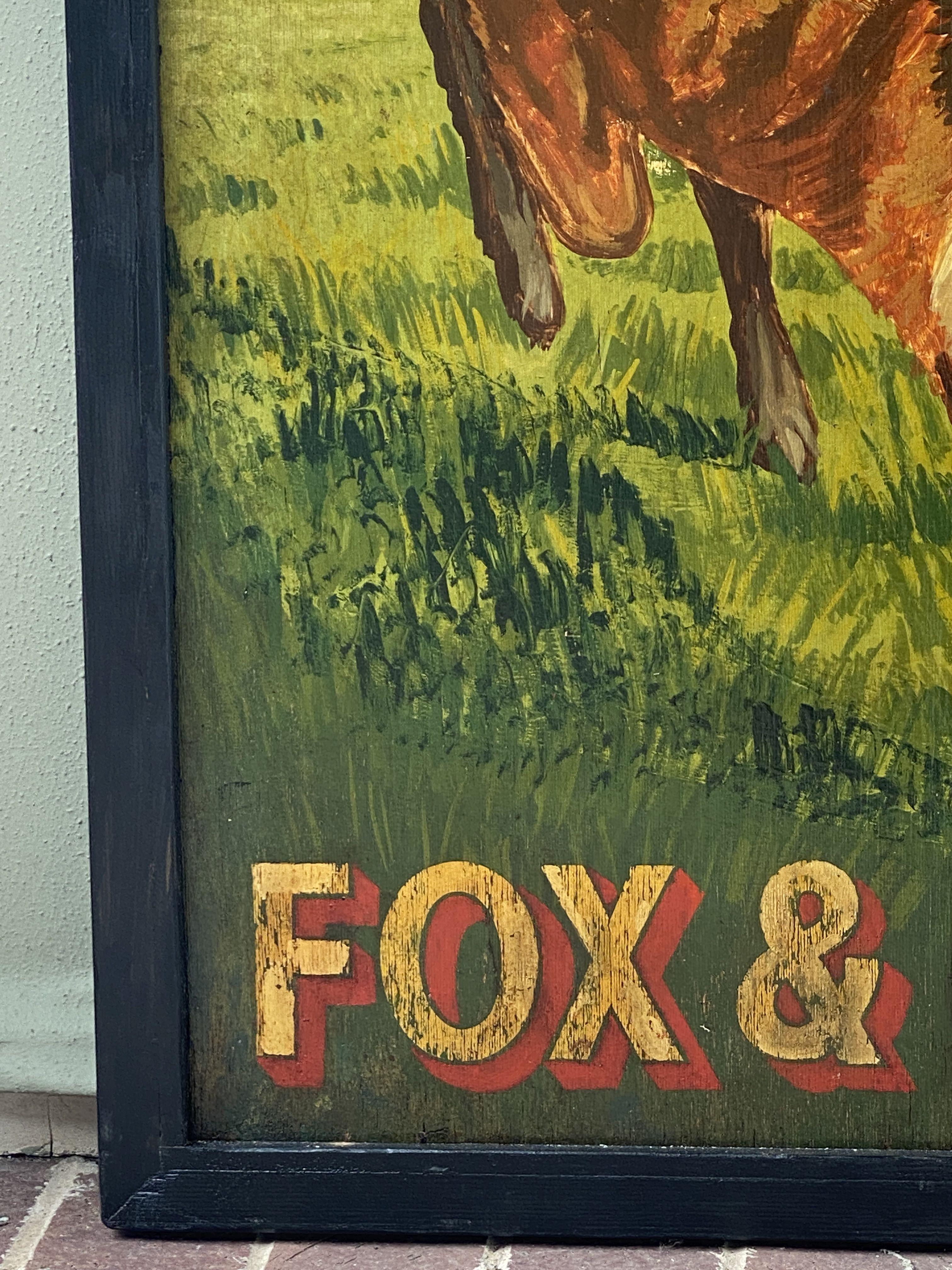 Englisches Pub-Schild, „Der Fuchs und die Hunde“ im Angebot 1
