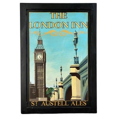 Vintage English Pub Sign, "The London Inn - St. Austell Ales"