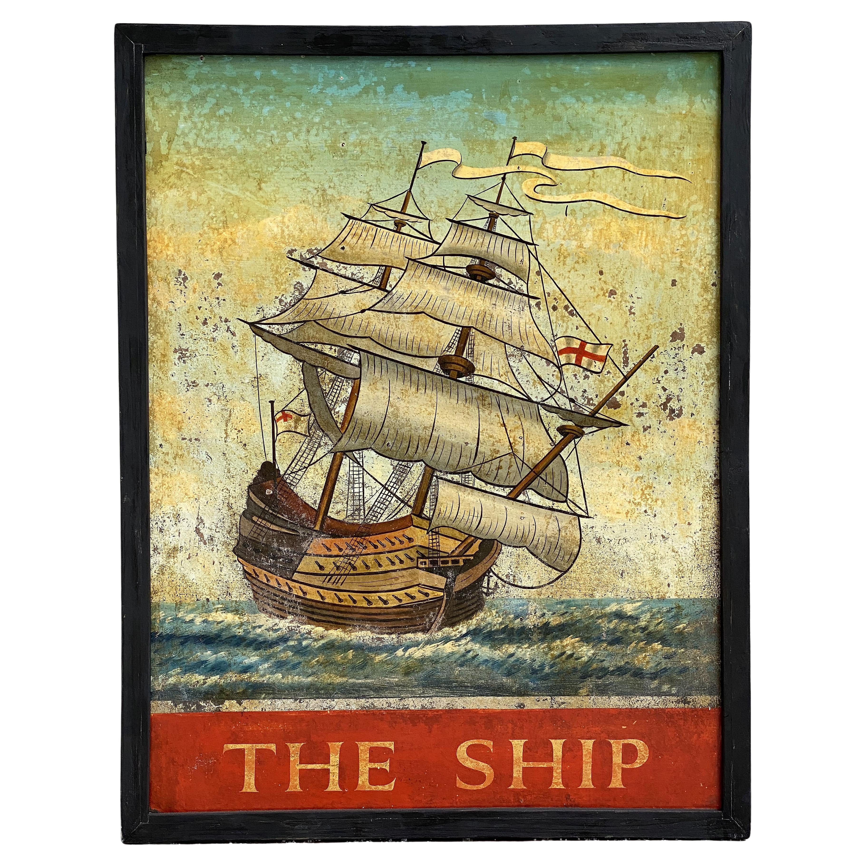 Signe de pub anglaise, « The Ship » en vente