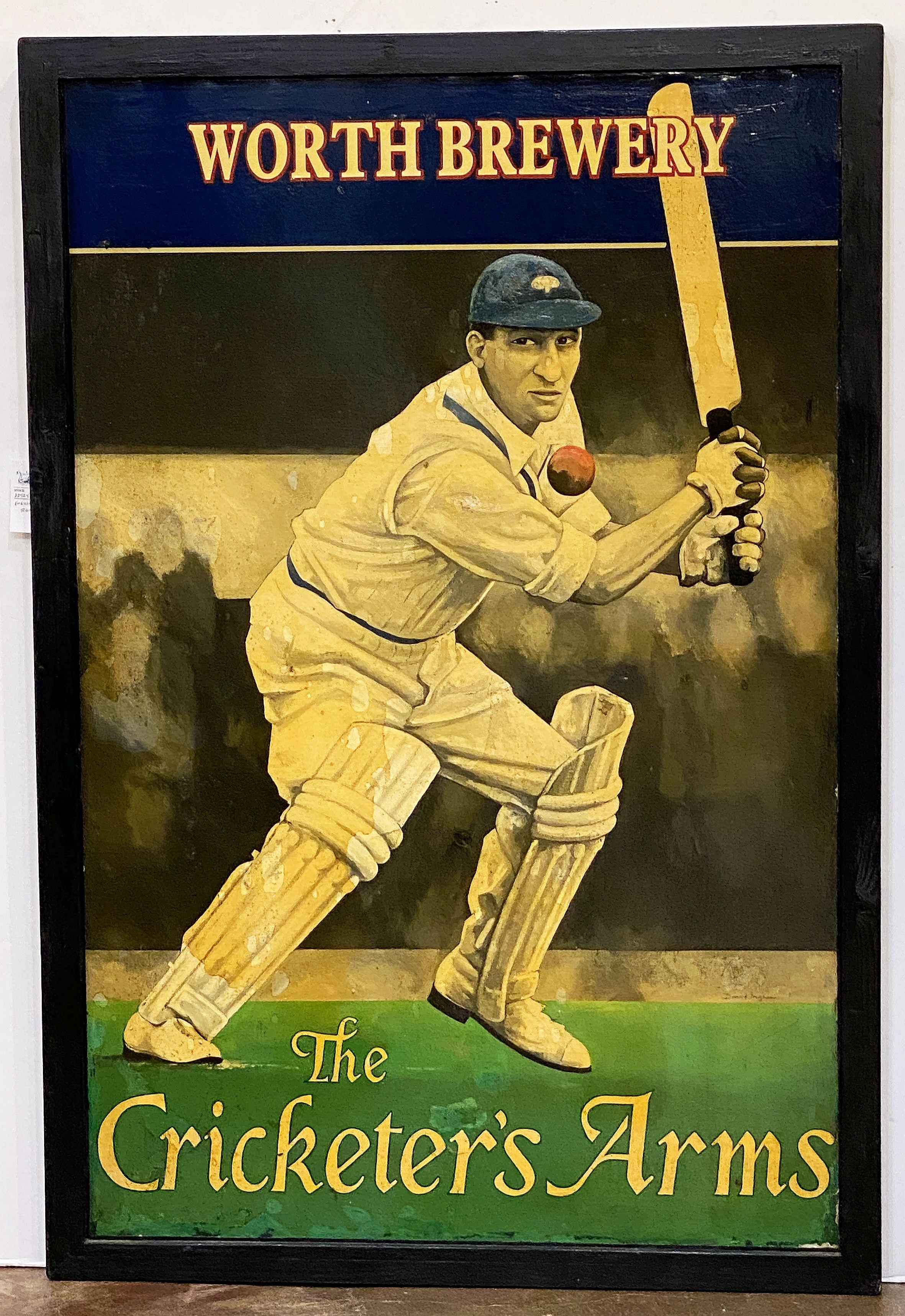 Englisches Pub-Schild, „Worth Brewery – The Cricketer's Arms Arms“ im Angebot 5