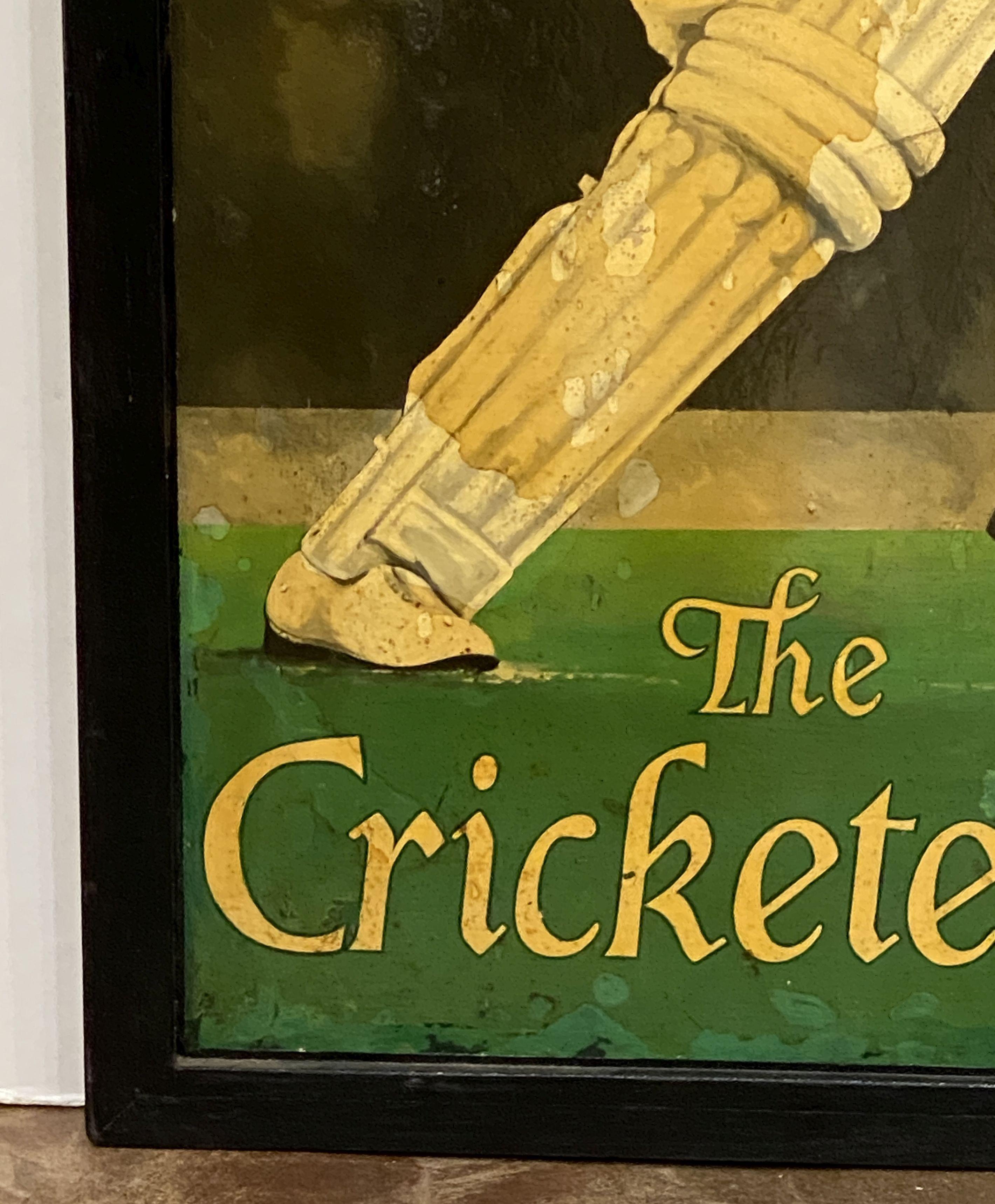 Englisches Pub-Schild, „Worth Brewery – The Cricketer's Arms Arms“ (Metall) im Angebot