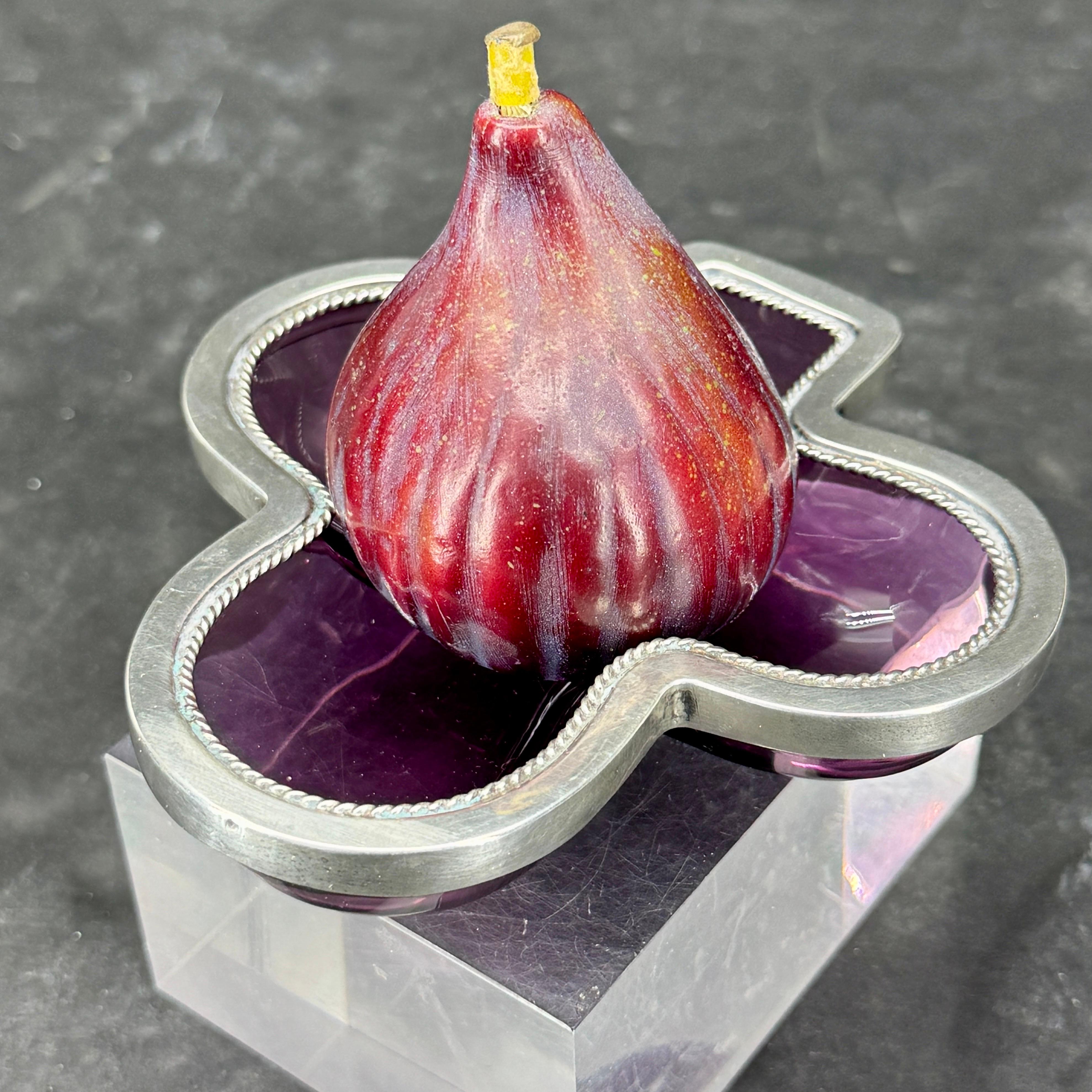 Argento 925 Piatto da viaggio inglese con ametista viola e trifoglio in argento sterling in vendita