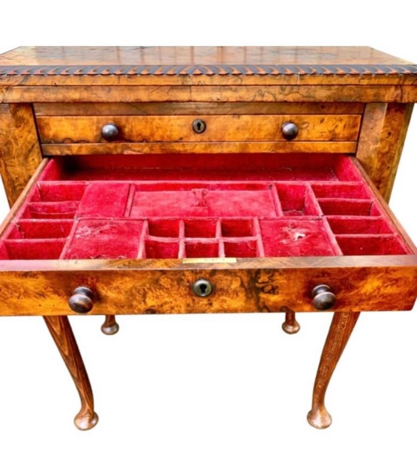 English Queen Anne Carved Walnut Work/Games Table, 19th c. For Sale 4