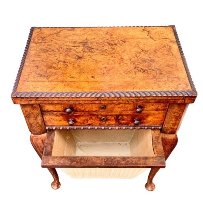 English Queen Anne Carved Walnut Work/Games Table, 19th c. For Sale 6