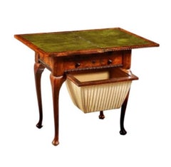 English Queen Anne Carved Walnut Work/Games Table, 19th c.