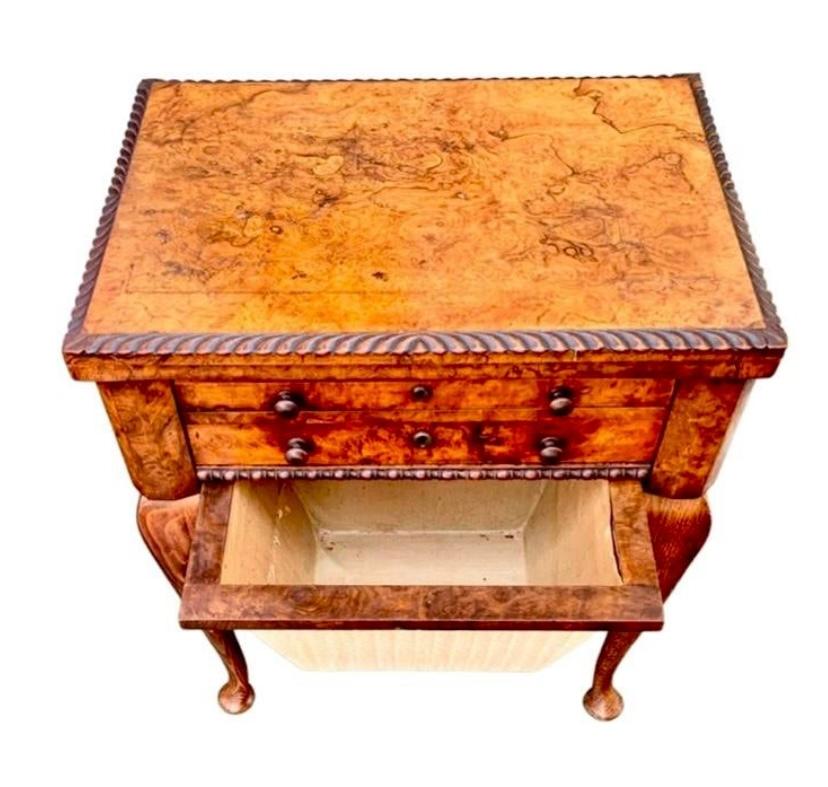 English Queen Anne Carved Walnut Work/Games Table, 19th c. For Sale 3