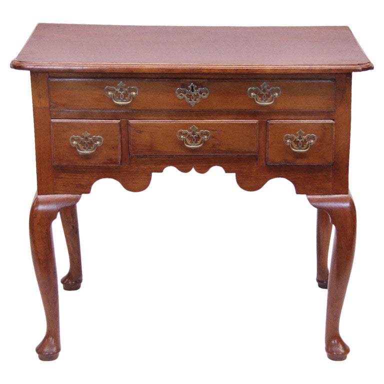  English Queen Anne Cherry Lowboy For Sale