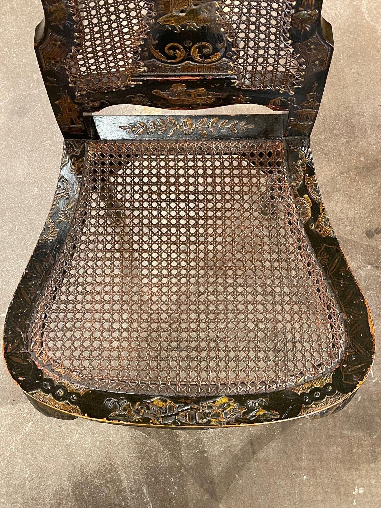 English Queen Anne Chinoiserie Side Chair 1