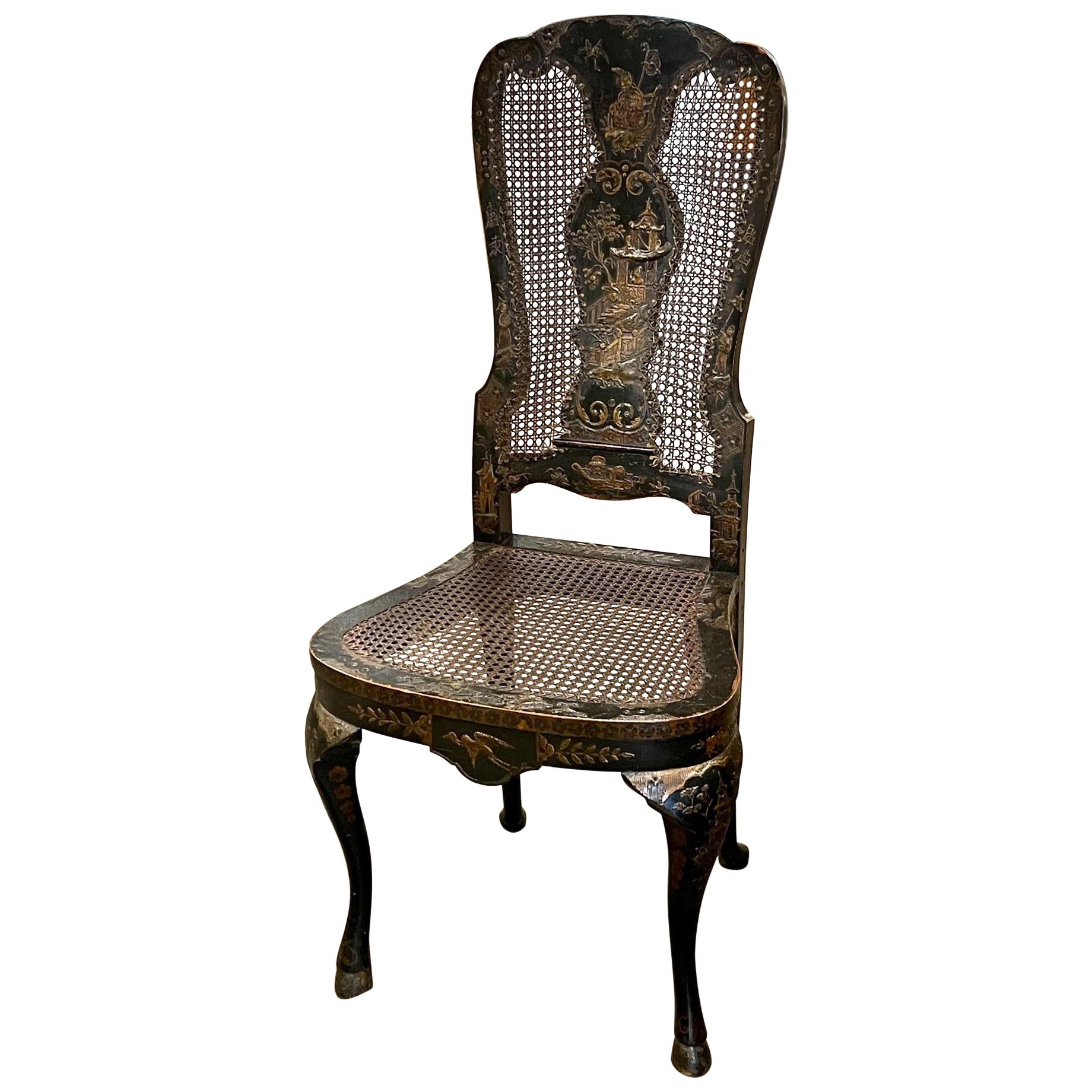 English Queen Anne Chinoiserie Side Chair