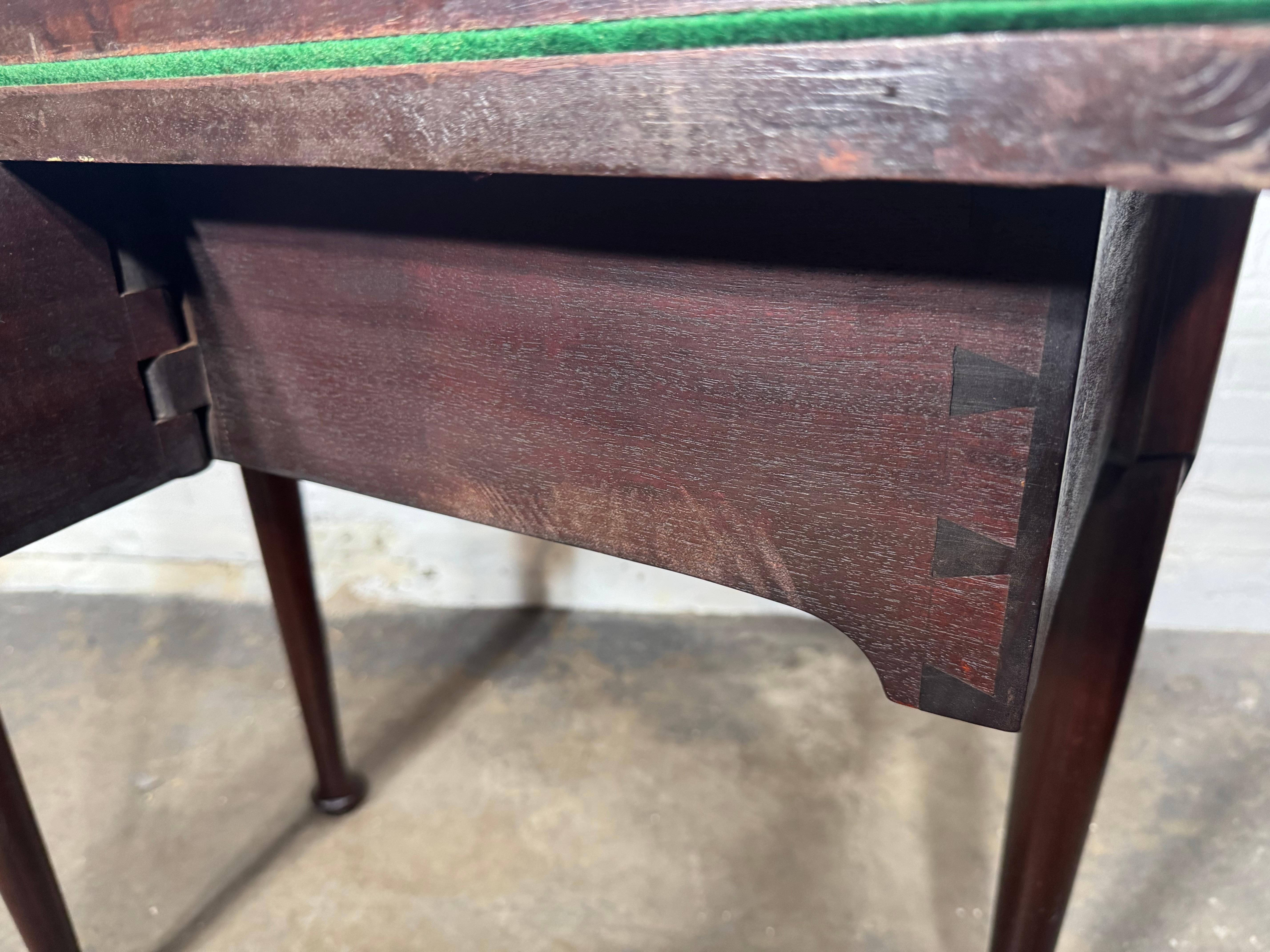 English Queen Anne Concertina Action Flip Top Game Table, 18th Century For Sale 8