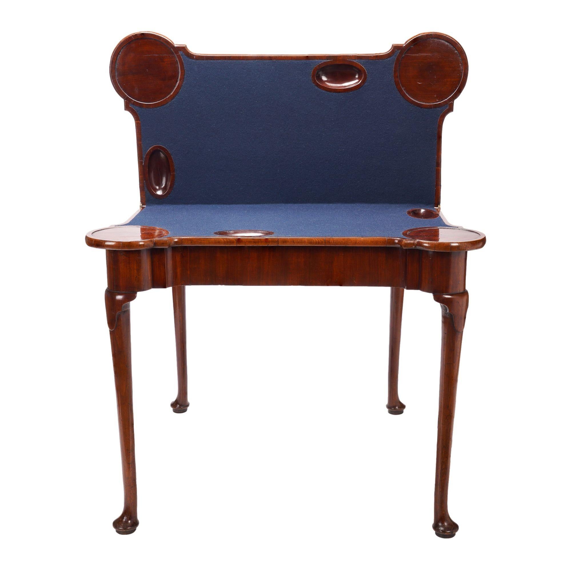 English Queen Anne Concertina Action Flip Top Game Table, c. 1725 For Sale 11