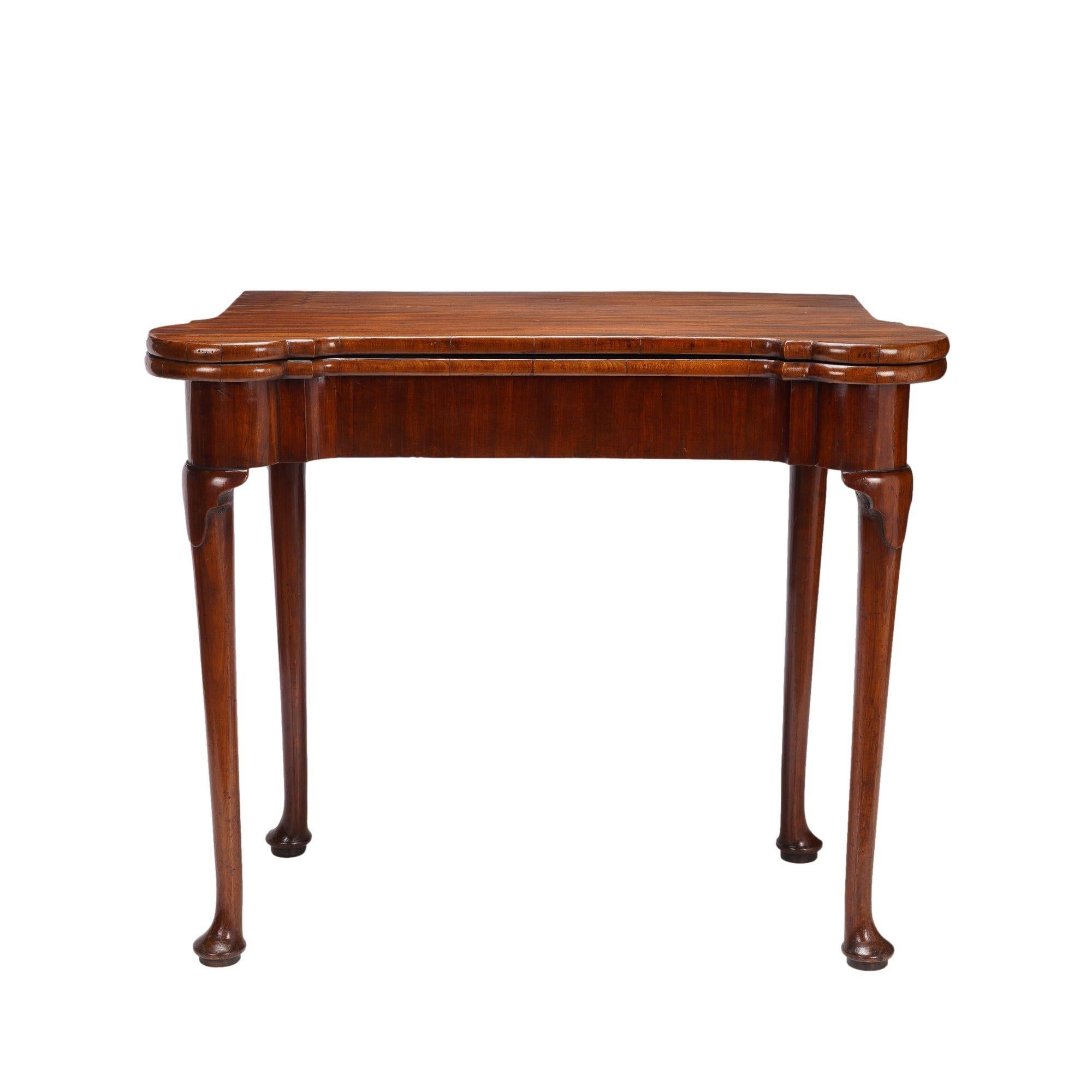 British English Queen Anne Concertina Action Flip Top Game Table, c. 1725 For Sale