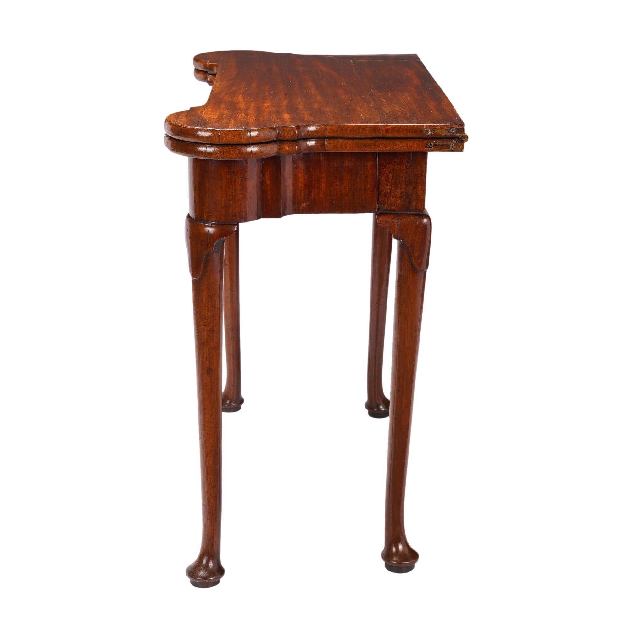18th Century English Queen Anne Concertina Action Flip Top Game Table, c. 1725 For Sale