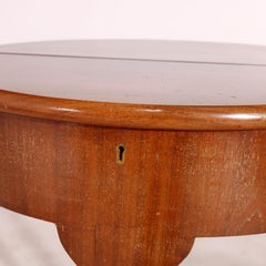 English Queen Anne Mahogany Demilune Lift Top Table, 20th Century