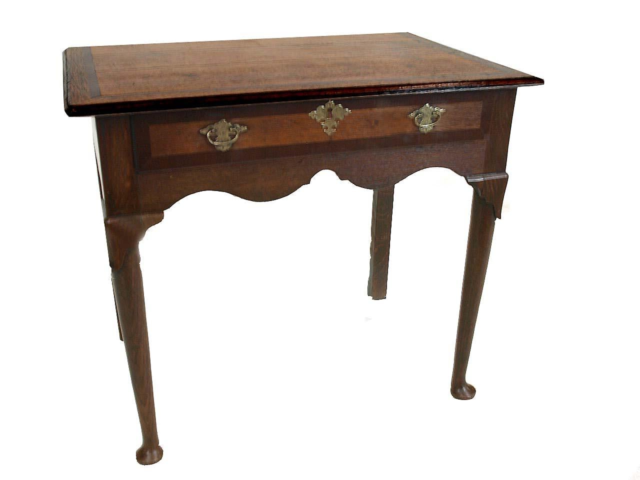 Early 18th Century English Queen Anne Oak Lowboy For Sale