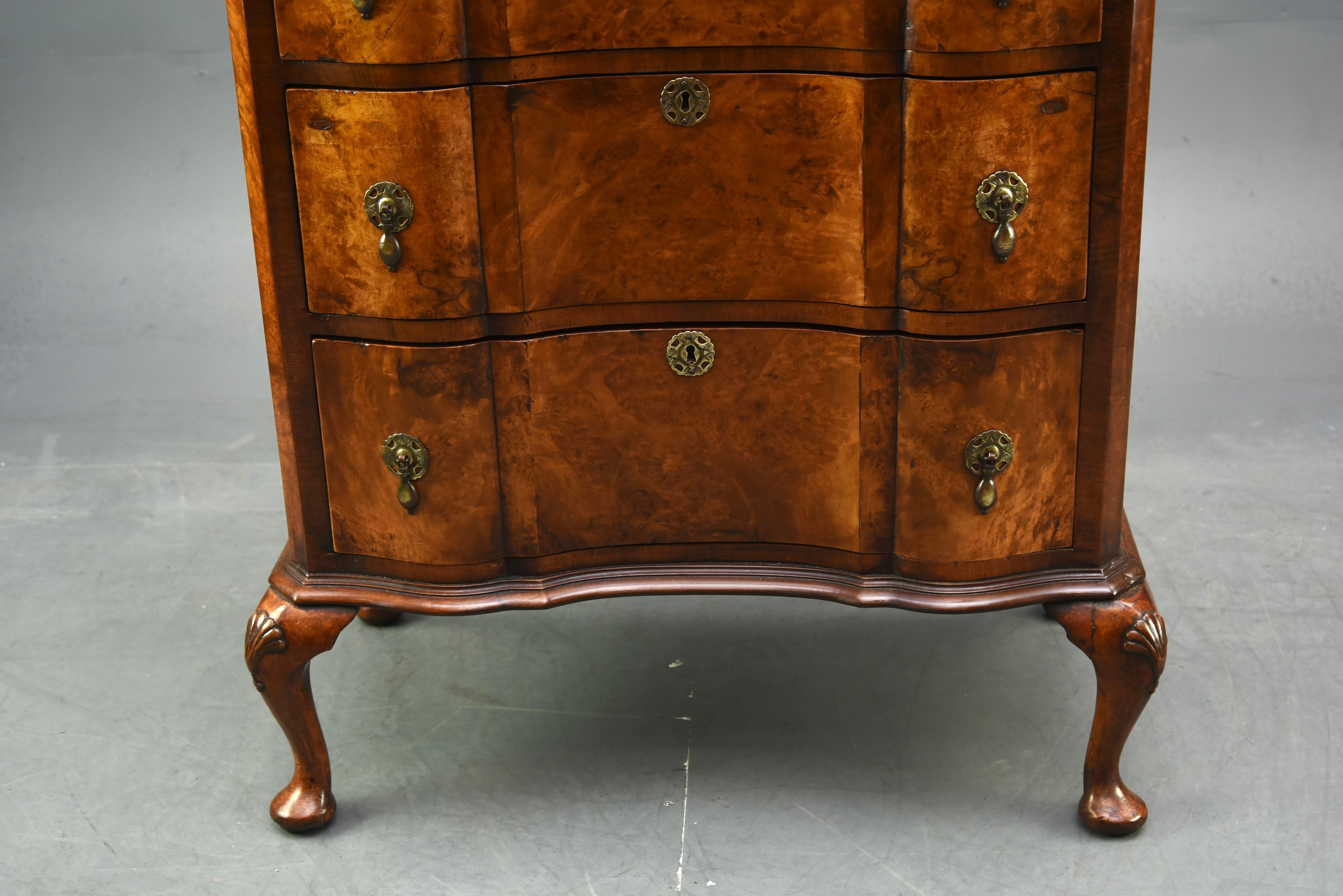 English Queen Anne Style Burr Walnut Chest of Drawers 2