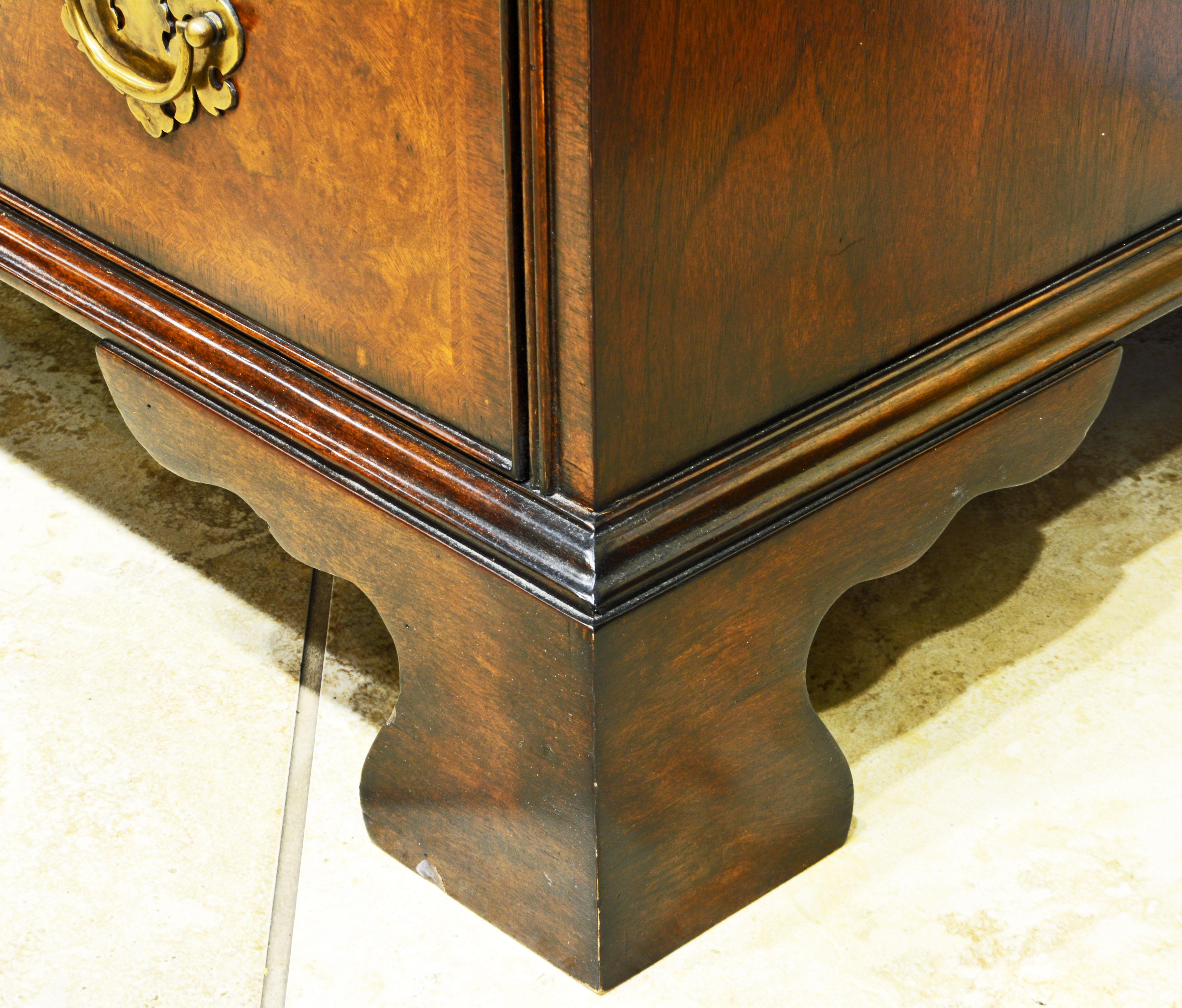 English Queen Anne Style Double Domed Two Part Walnut Secretary Desk, 20th C 8