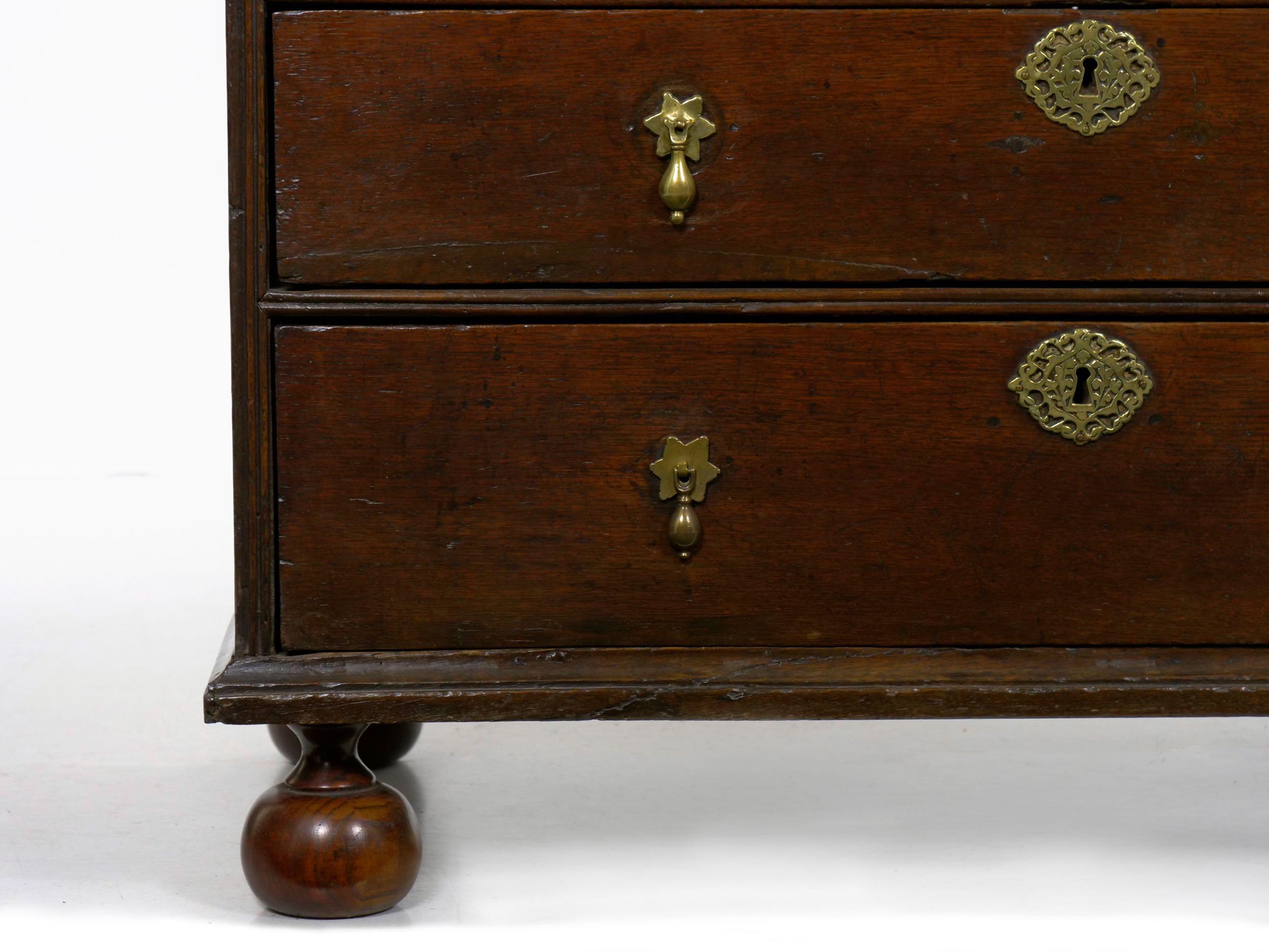 English Queen Anne Style Oak Antique Secretary Desk with Bookcase, 18th Century 6