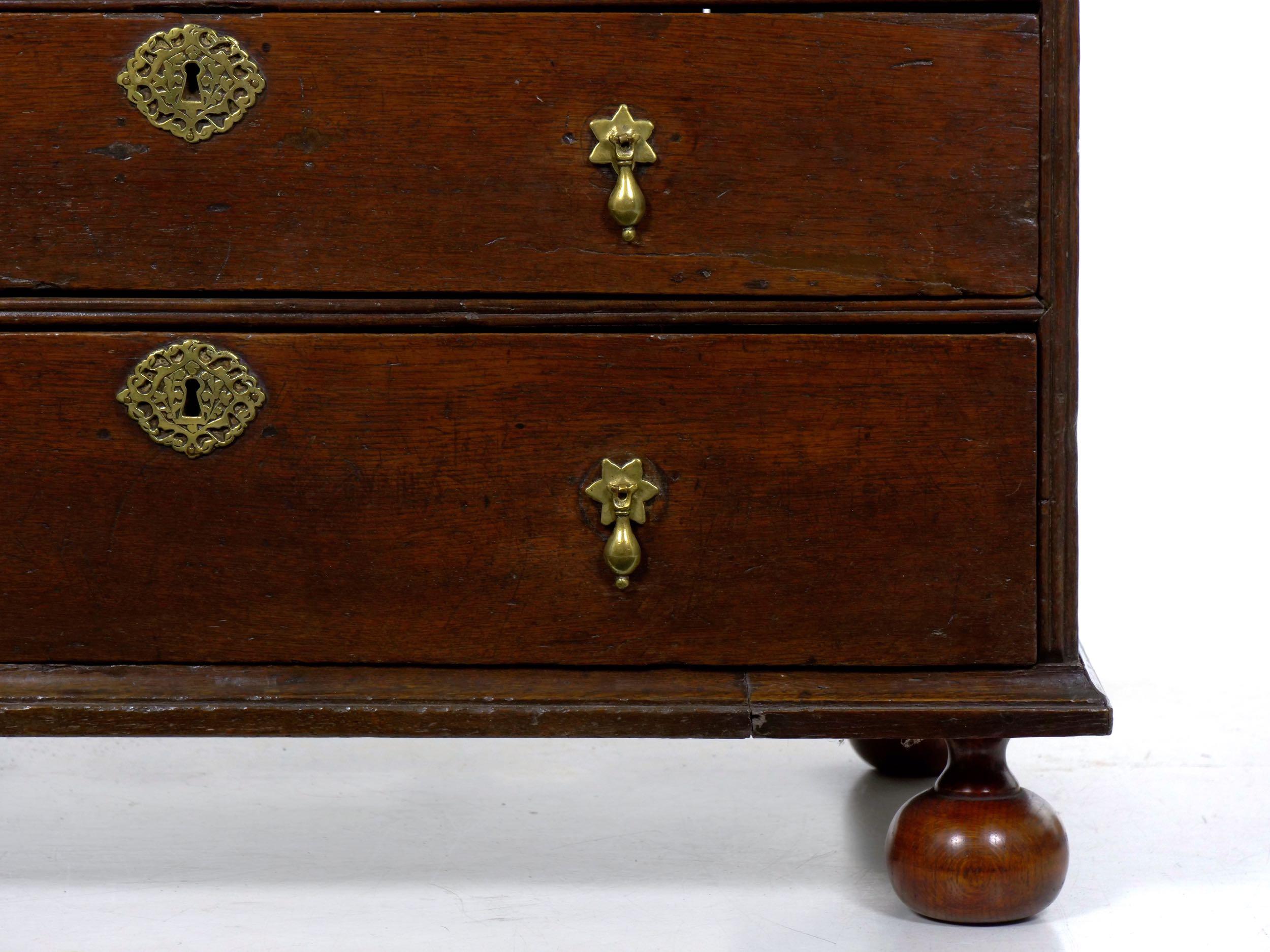 English Queen Anne Style Oak Antique Secretary Desk with Bookcase, 18th Century 7