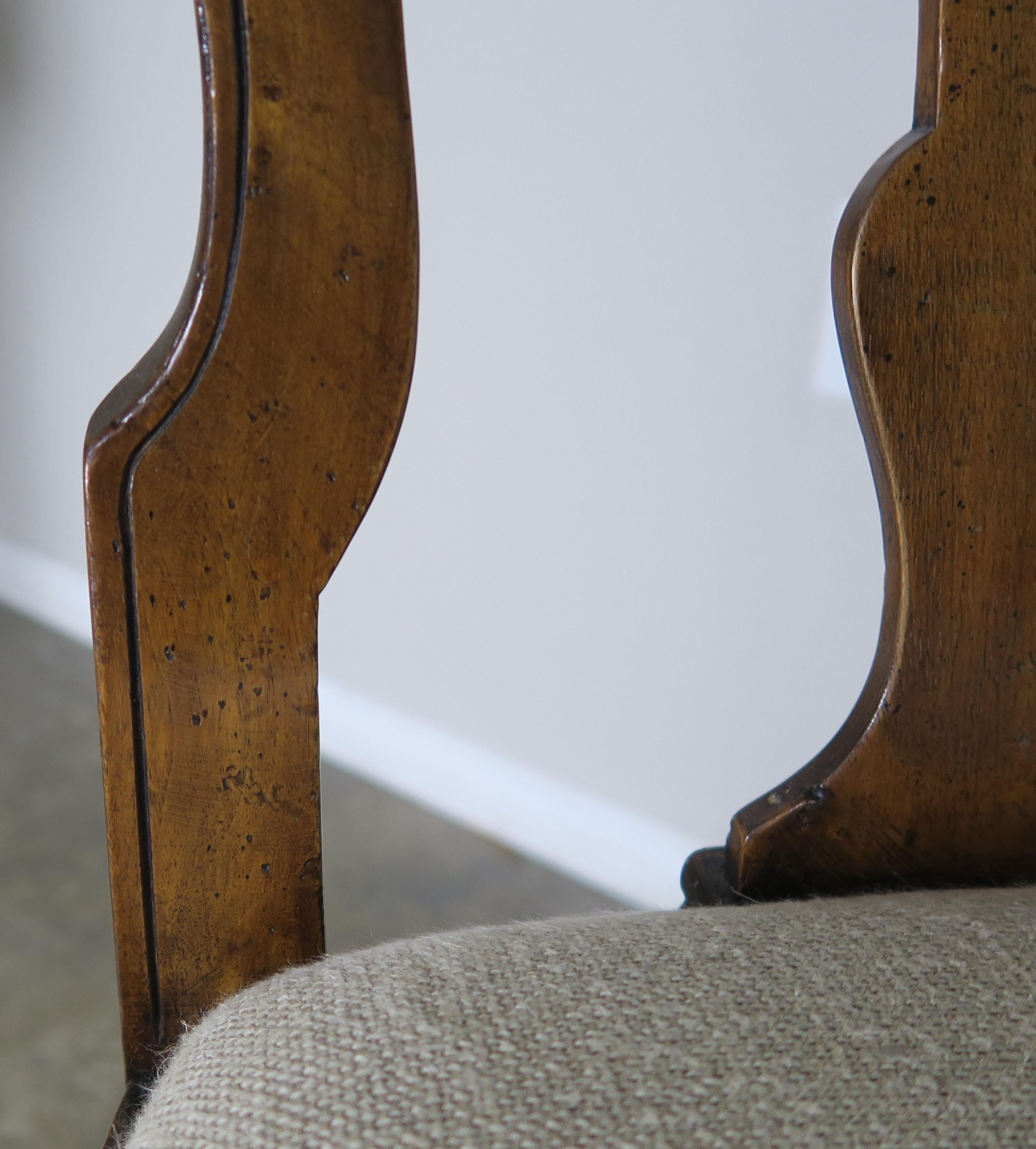 English Queen Anne Style Side Chairs, Set of Four (Frühes 20. Jahrhundert)