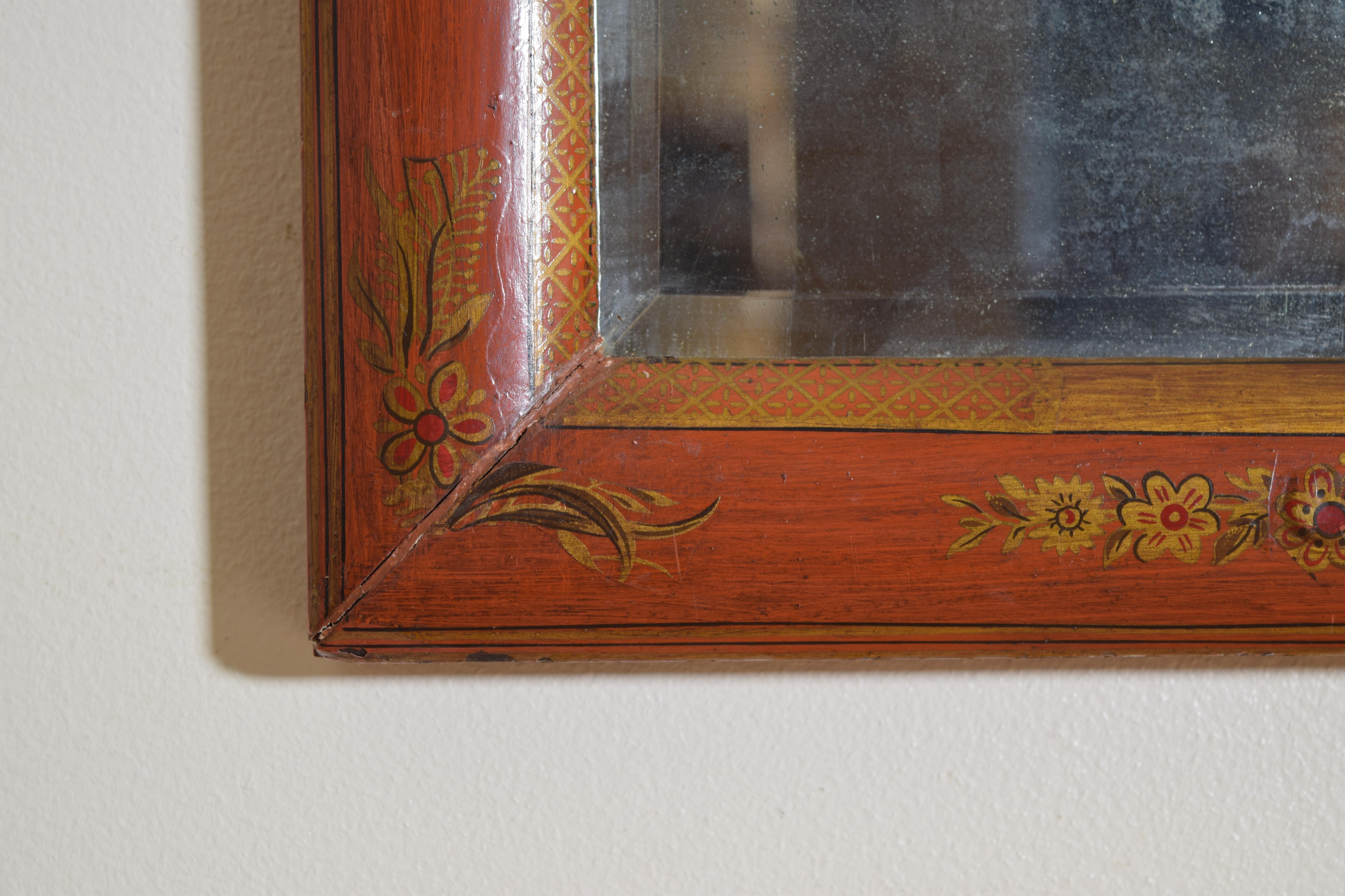 English Queen Anne Style Slender Chinoiserie Mirror, Early to Mid 20th Century 3
