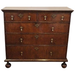 English Queen Anne Walnut Chest of Drawers, circa 1710