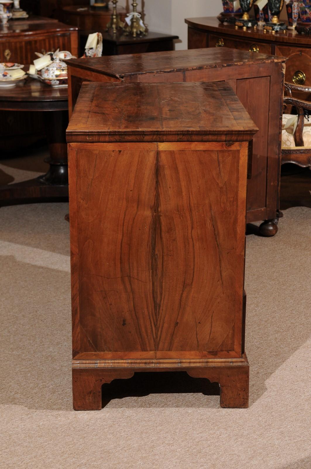 English Queen Anne Walnut Period Chest, Early 18th Century For Sale 1