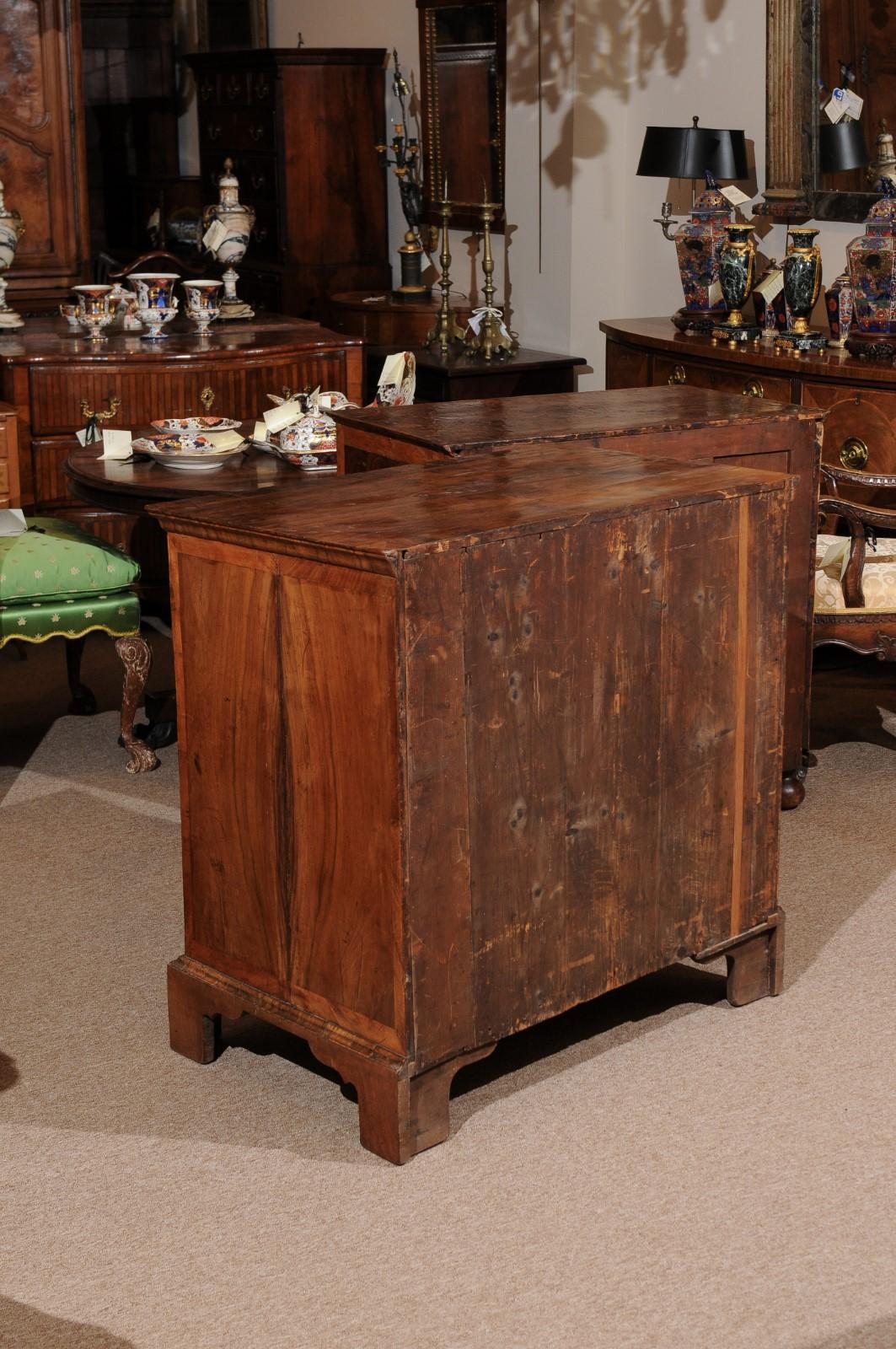 English Queen Anne Walnut Period Chest, Early 18th Century For Sale 3