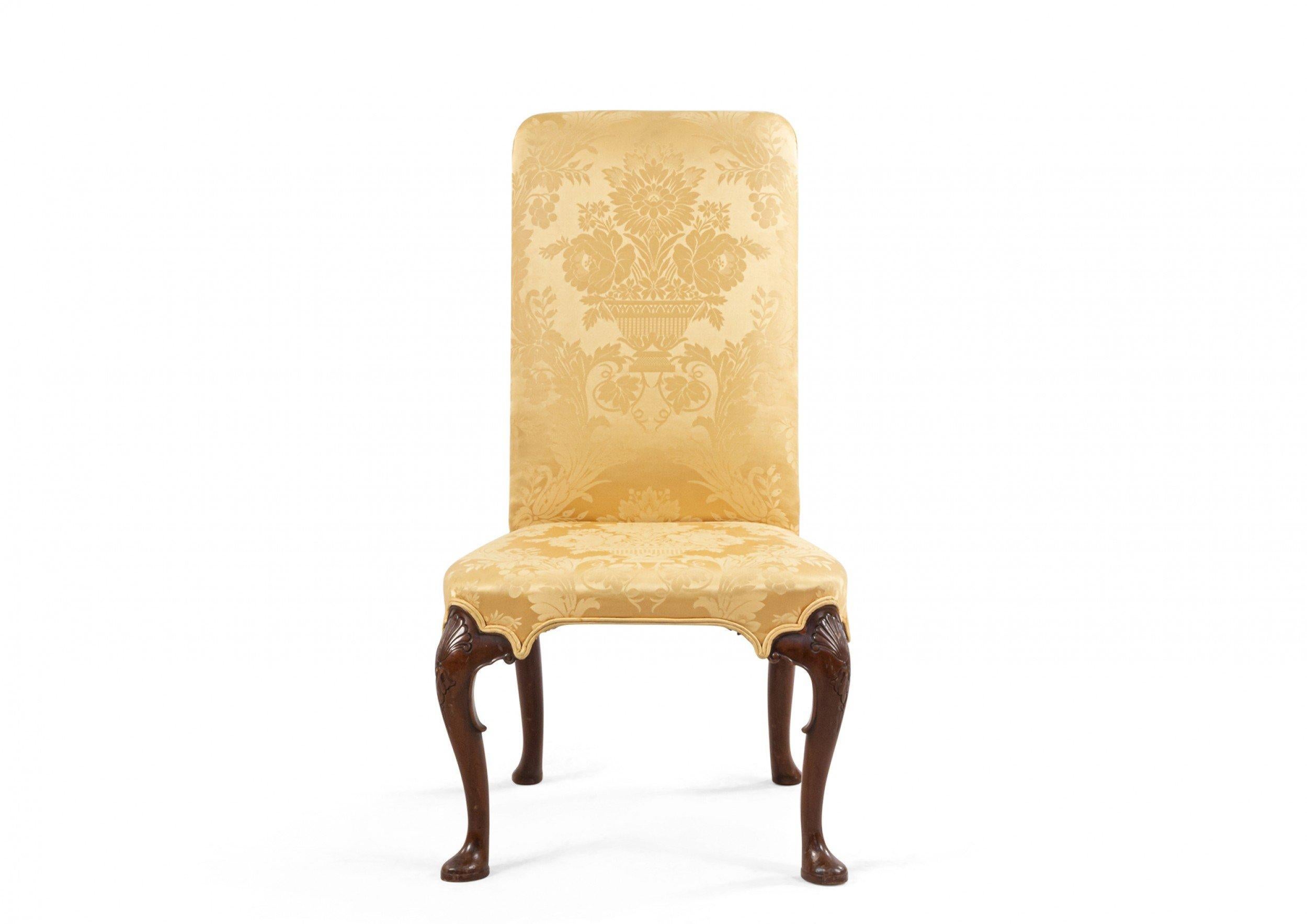 yellow queen anne chair