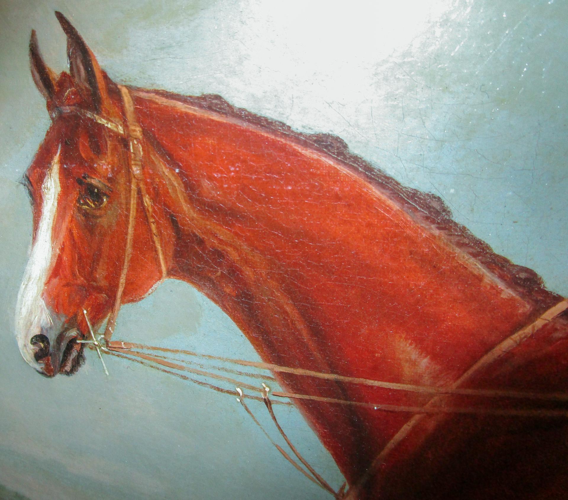 Mid-19th Century English Racehorse Oil Painting by F. C. Turner 1839 Harkaway Winner Goodwood Cup