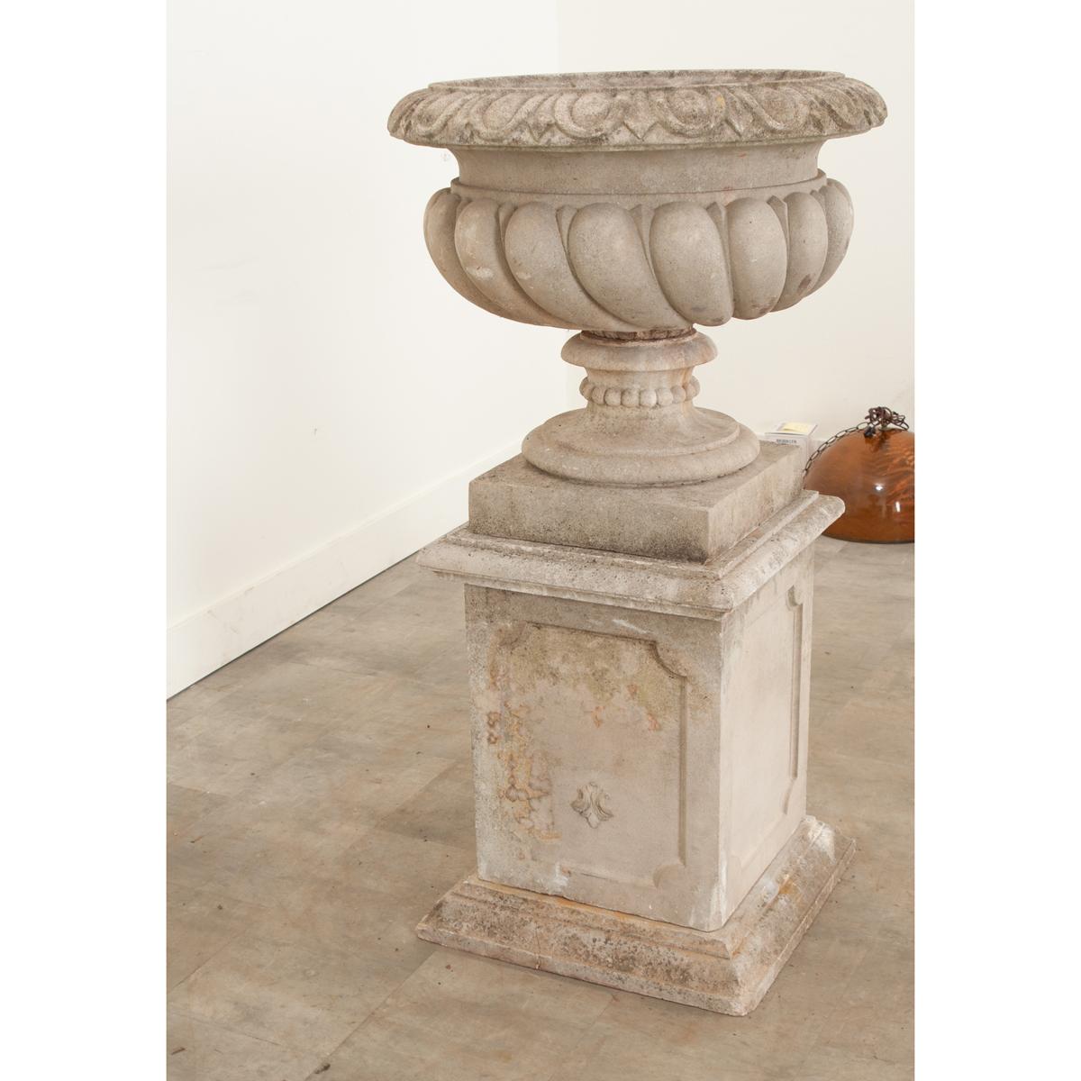 English Raised Garden Urn on Pedestal 6
