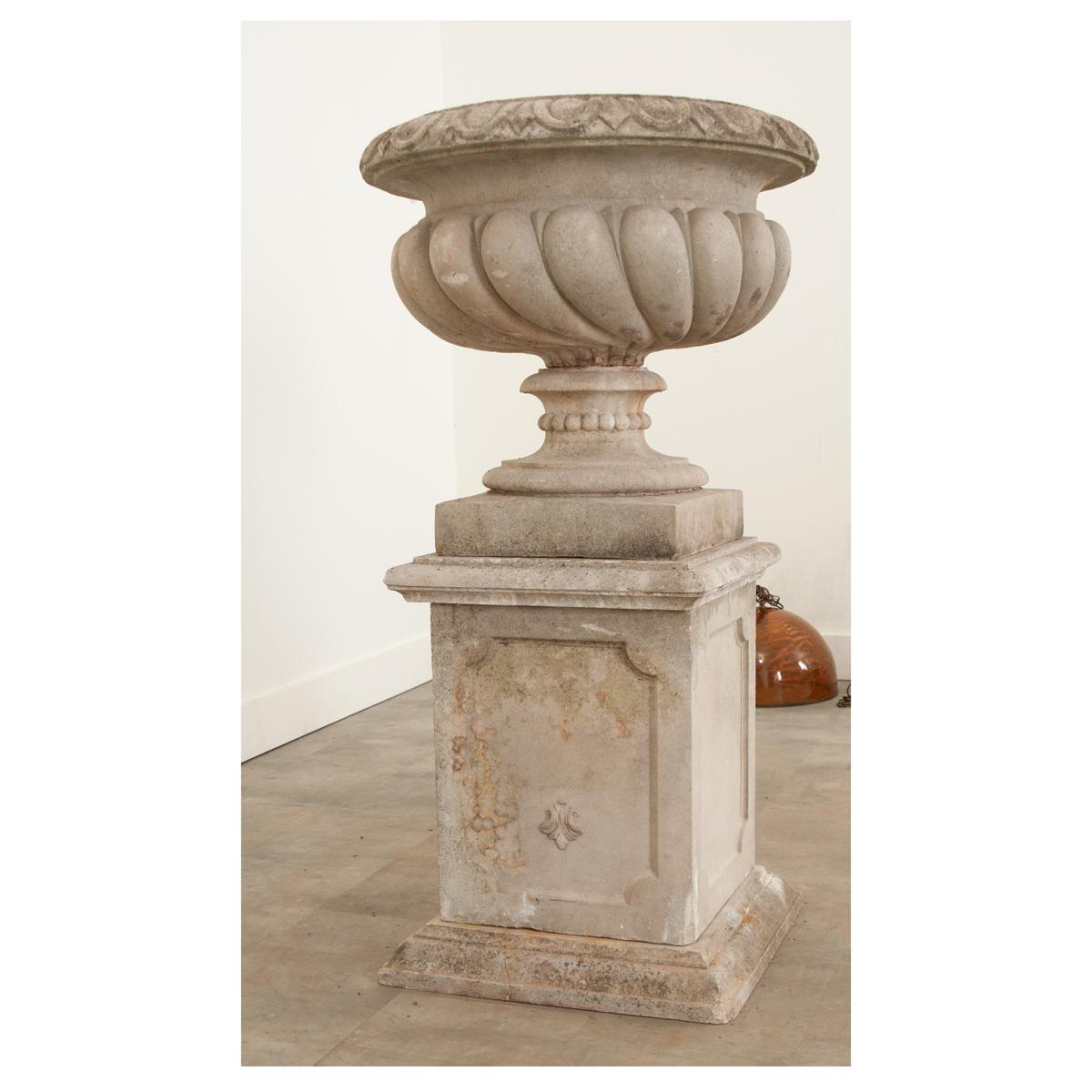 English Raised Garden Urn on Pedestal 8