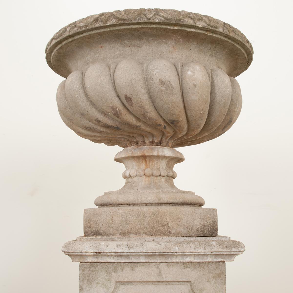 English Raised Garden Urn on Pedestal 9