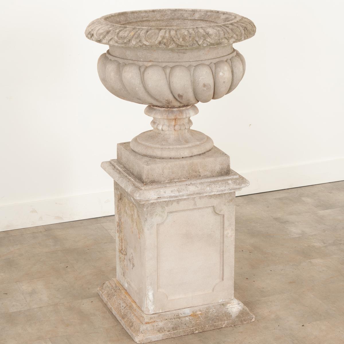 Hand-Crafted English Raised Garden Urn on Pedestal