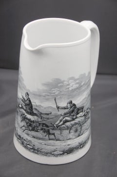 English Rare Copeland Ironstone Large Pitcher "Going to the Derby" 1867 to 1890
